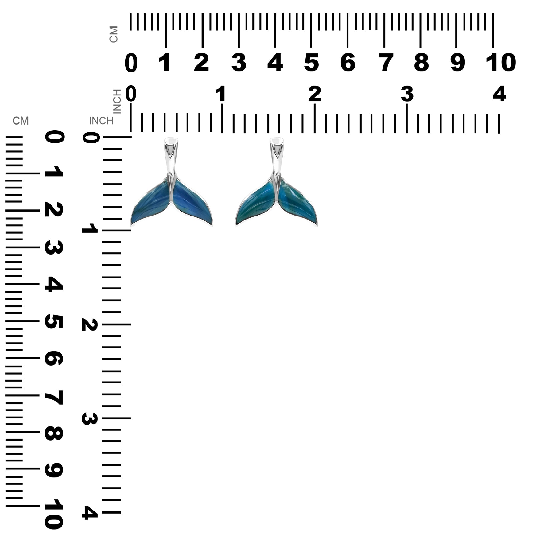 Starborn Peruvian Blue Opal Whale Tail Pendant in Sterling Silver