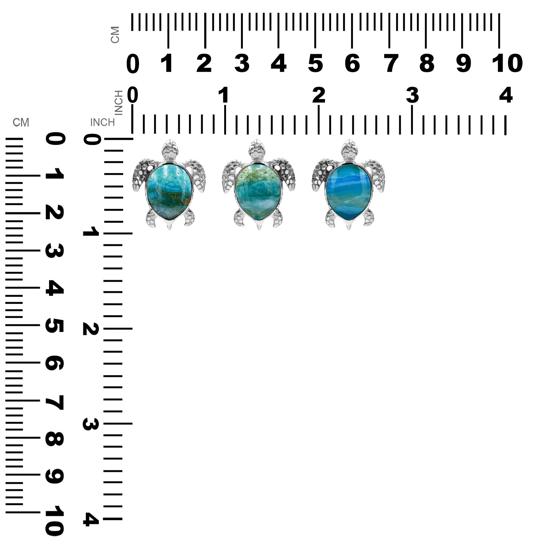 Starborn Peruvian Blue Opal Sea Turtle Pendant in Sterling Silver