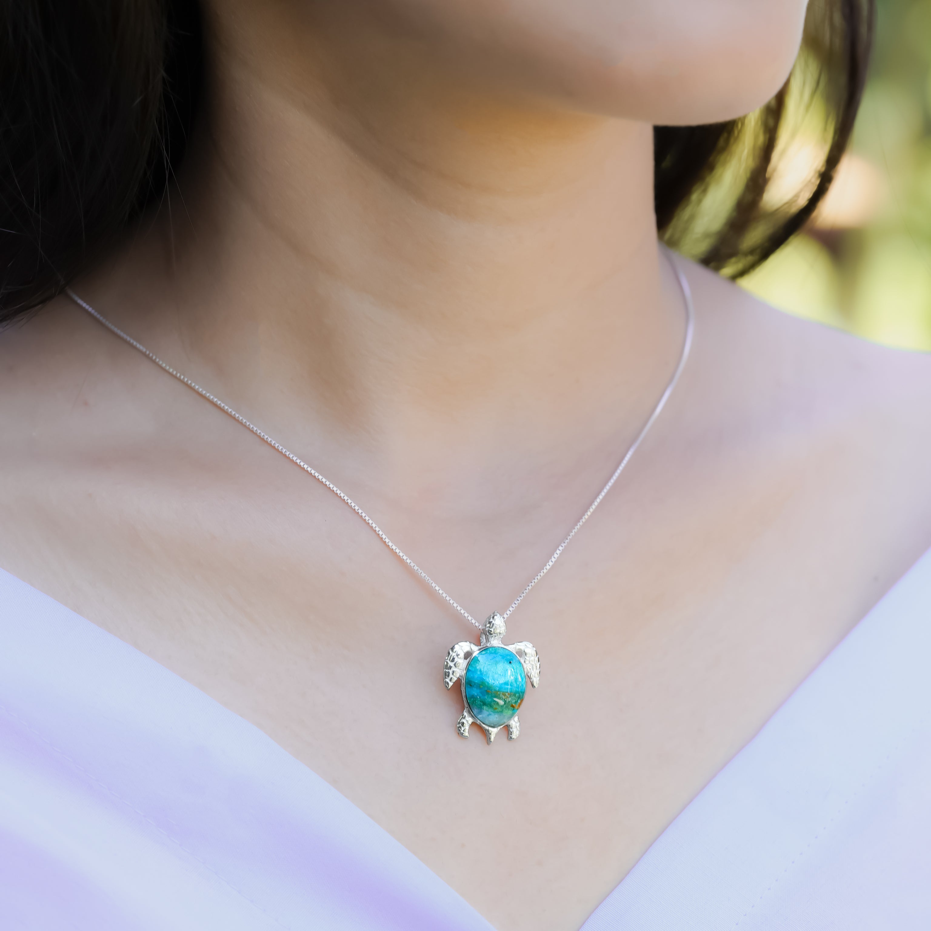 Starborn Sea Turtle Pendant in Fine Sterling Silver