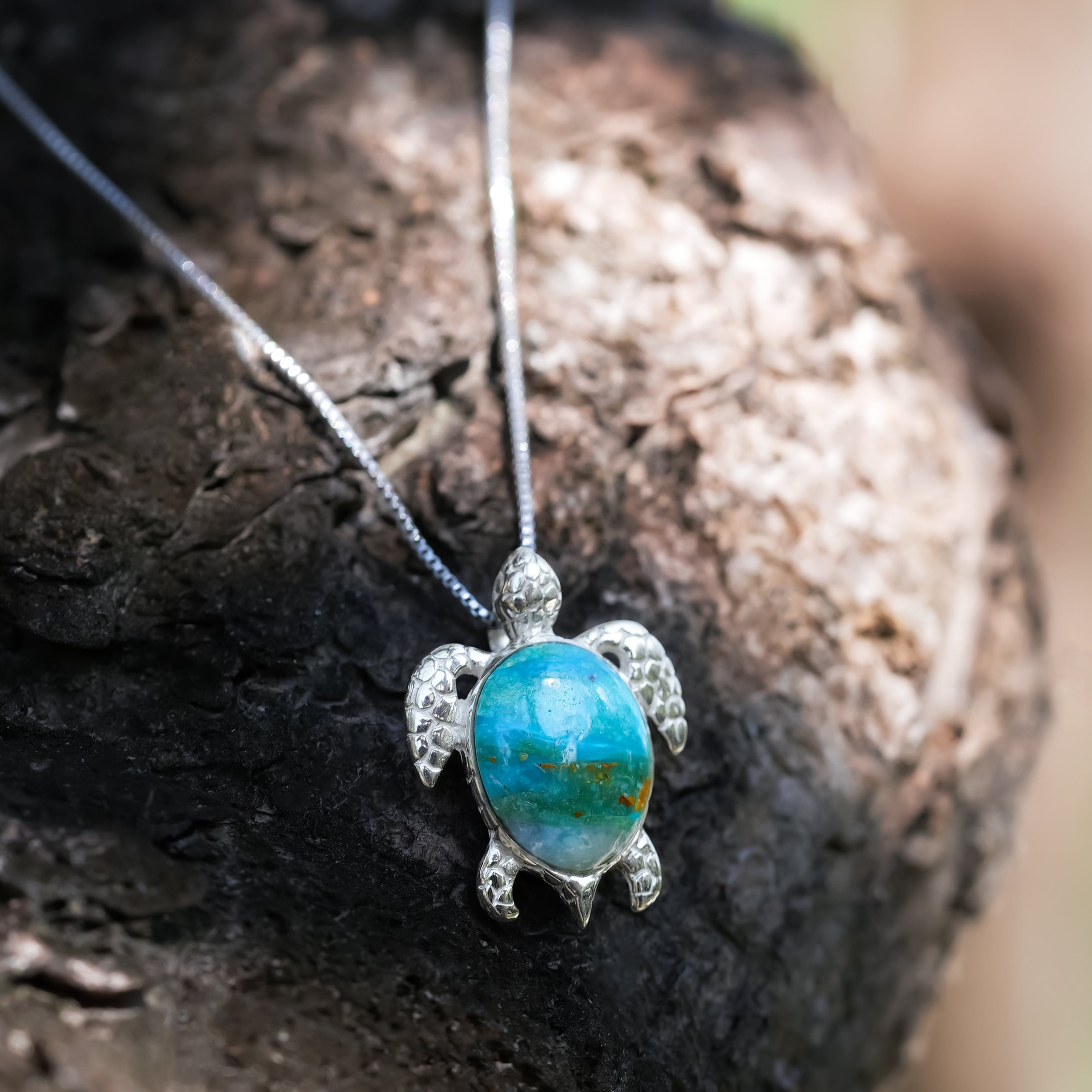 Starborn Sea Turtle Pendant in Fine Sterling Silver