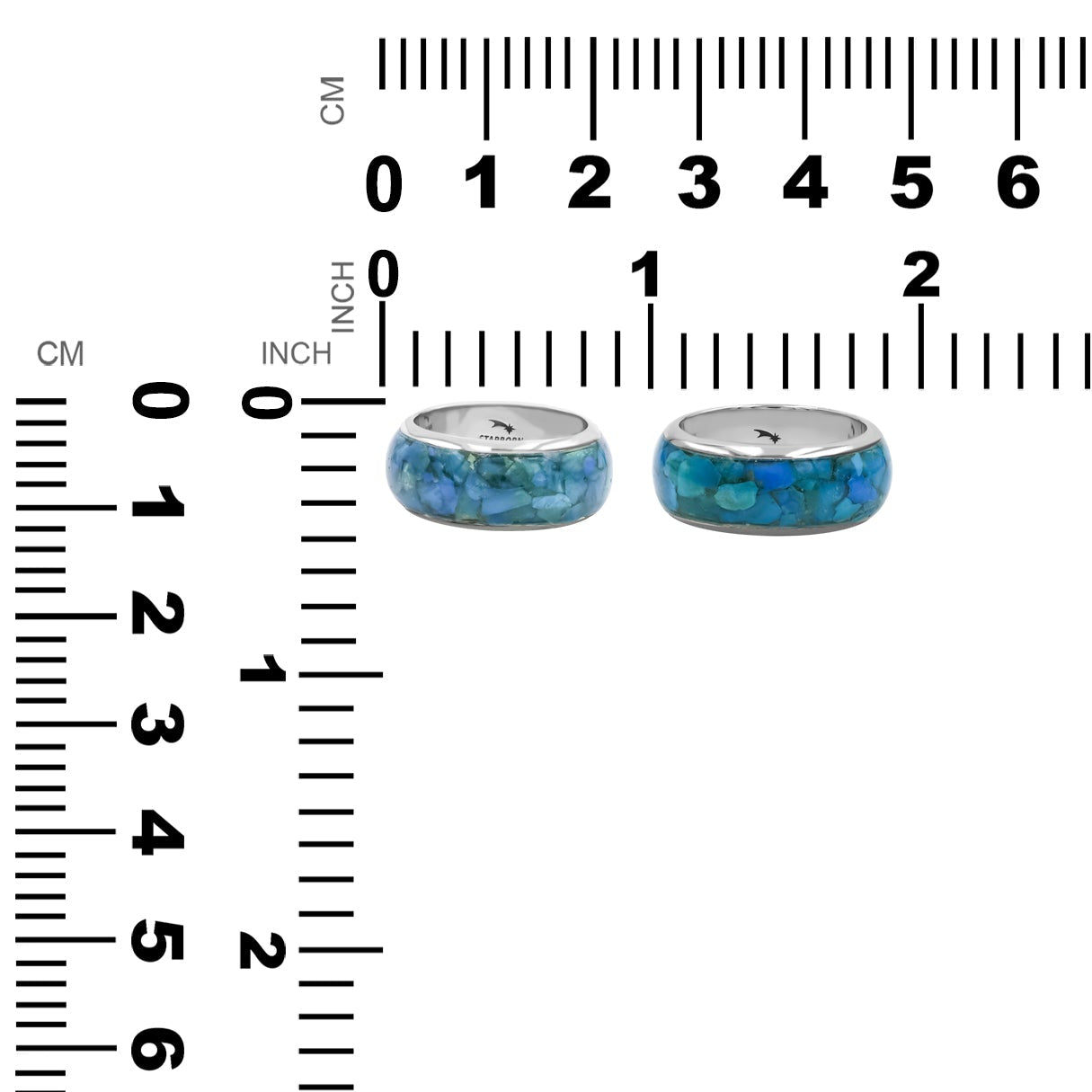 Peruvian Blue Opal One Field Inlay Ring