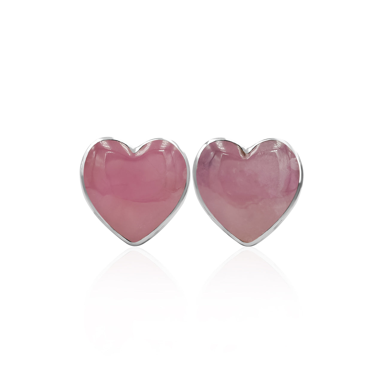 Starborn Heart Gemstone Post Style Earrings in Sterling Silver