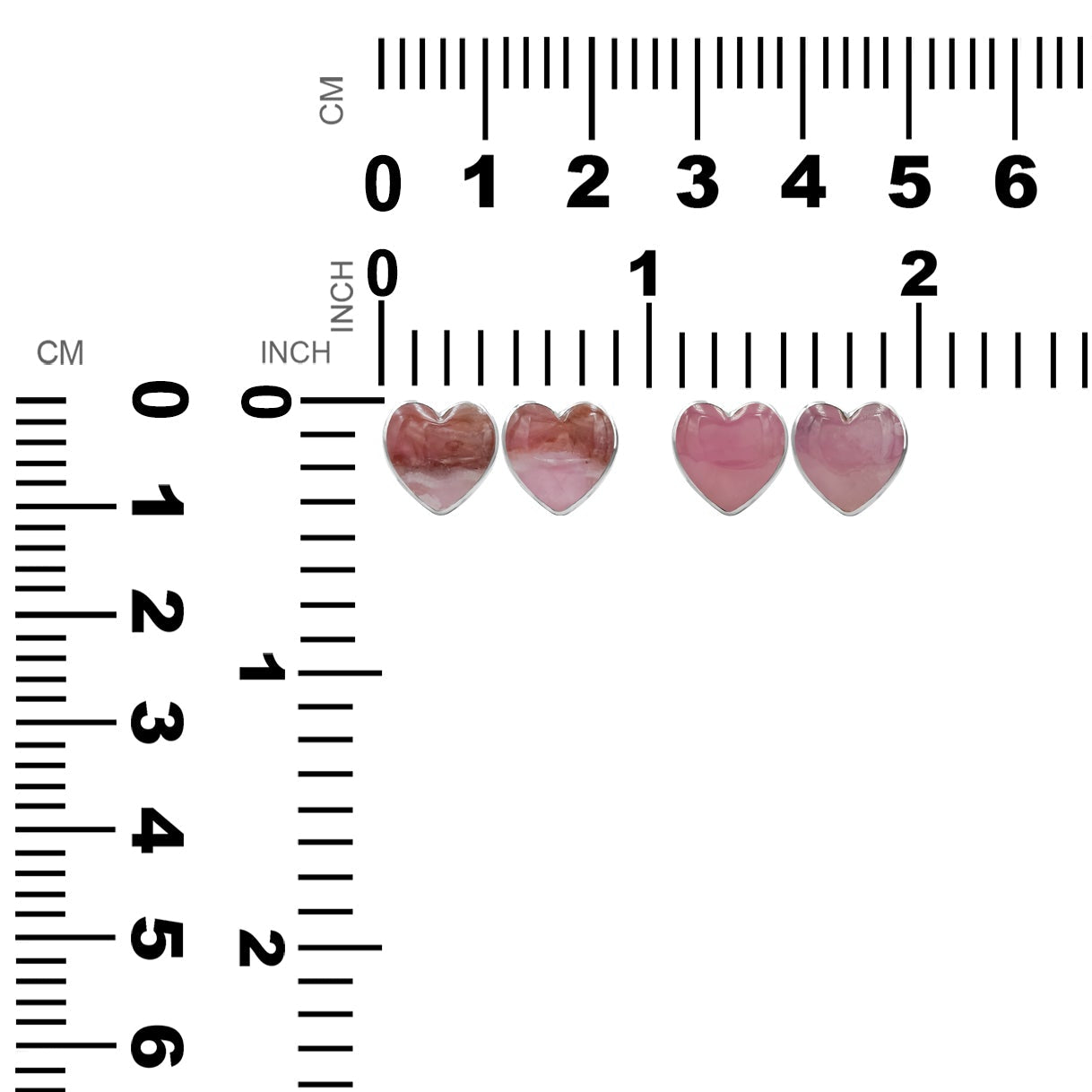 Starborn Heart Pink Cobalto Calcite Post Style Earrings in Sterling Silver