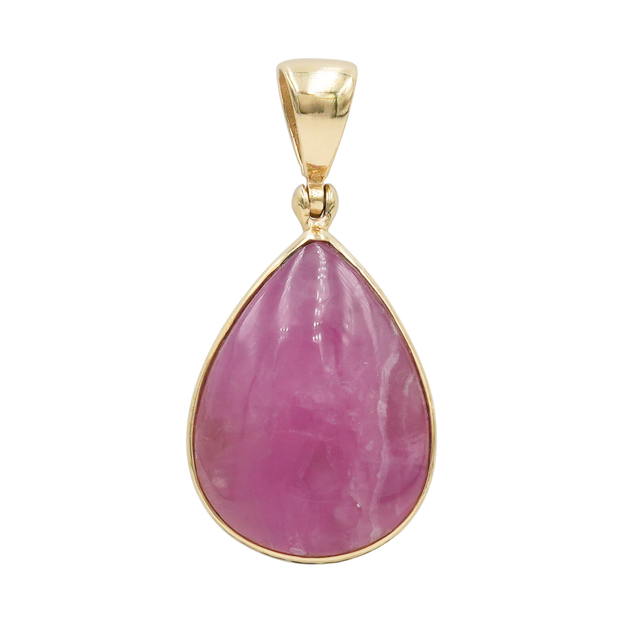 Starborn Pink Cobalto Calcite Pear Cabochon Pendant