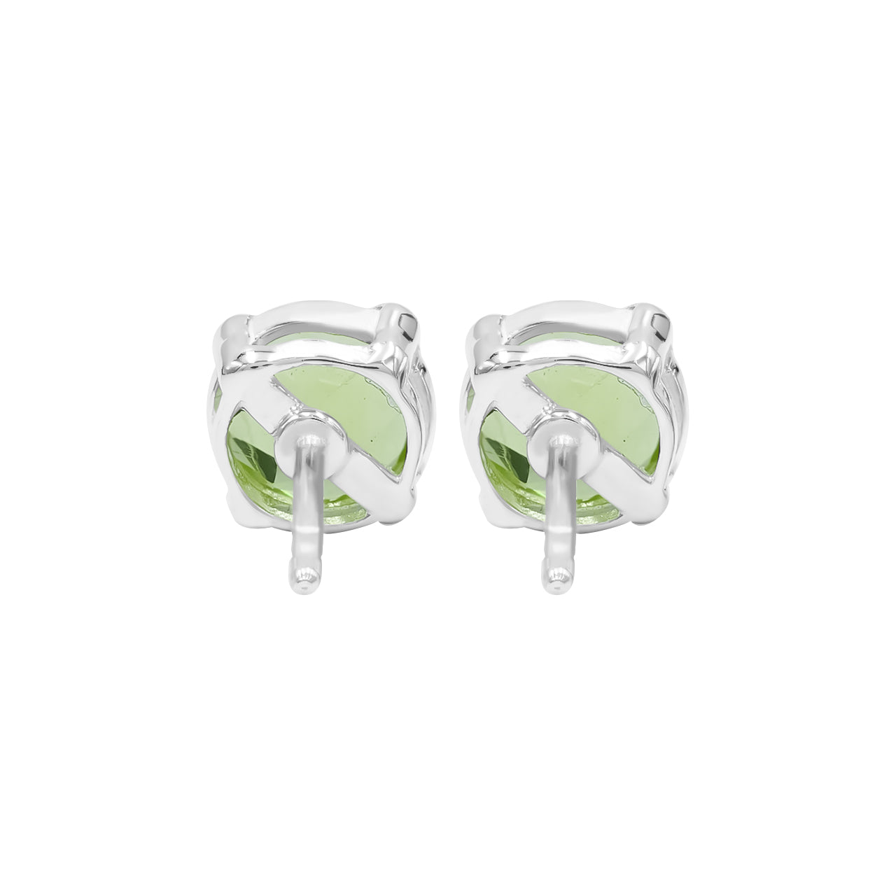 Starborn Peridot Faceted Round Post Style Earrings in Sterling Silver