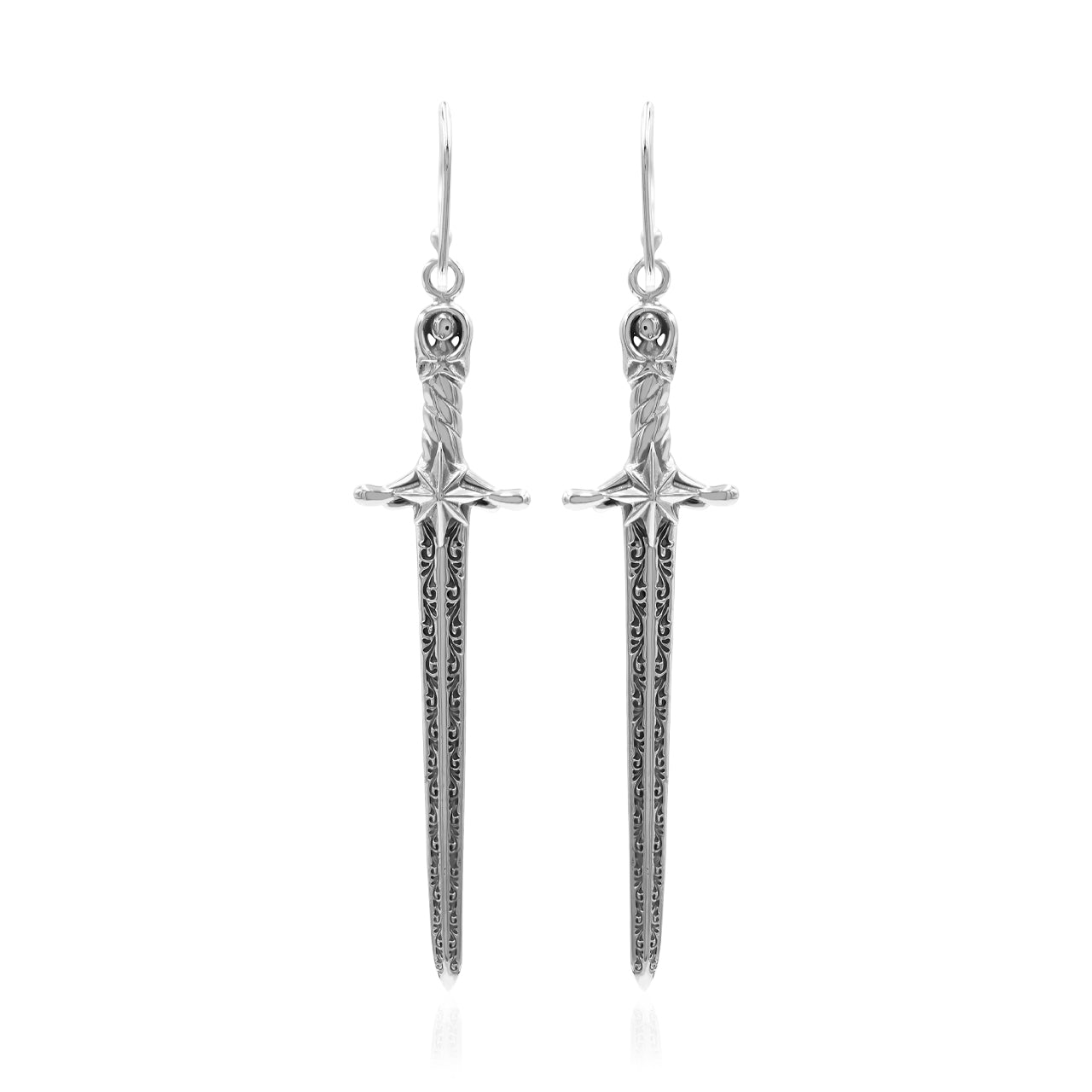 Starborn Peridot Sword Earrings in Sterling Silver