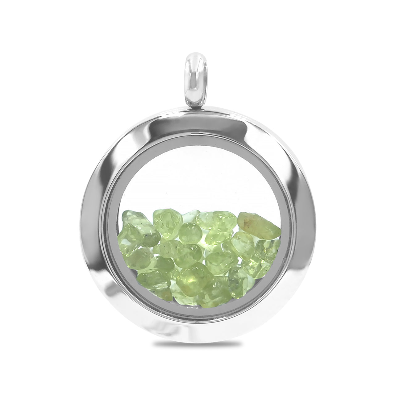 Starborn Peridot Window Pendant Necklace in Stainless Steel