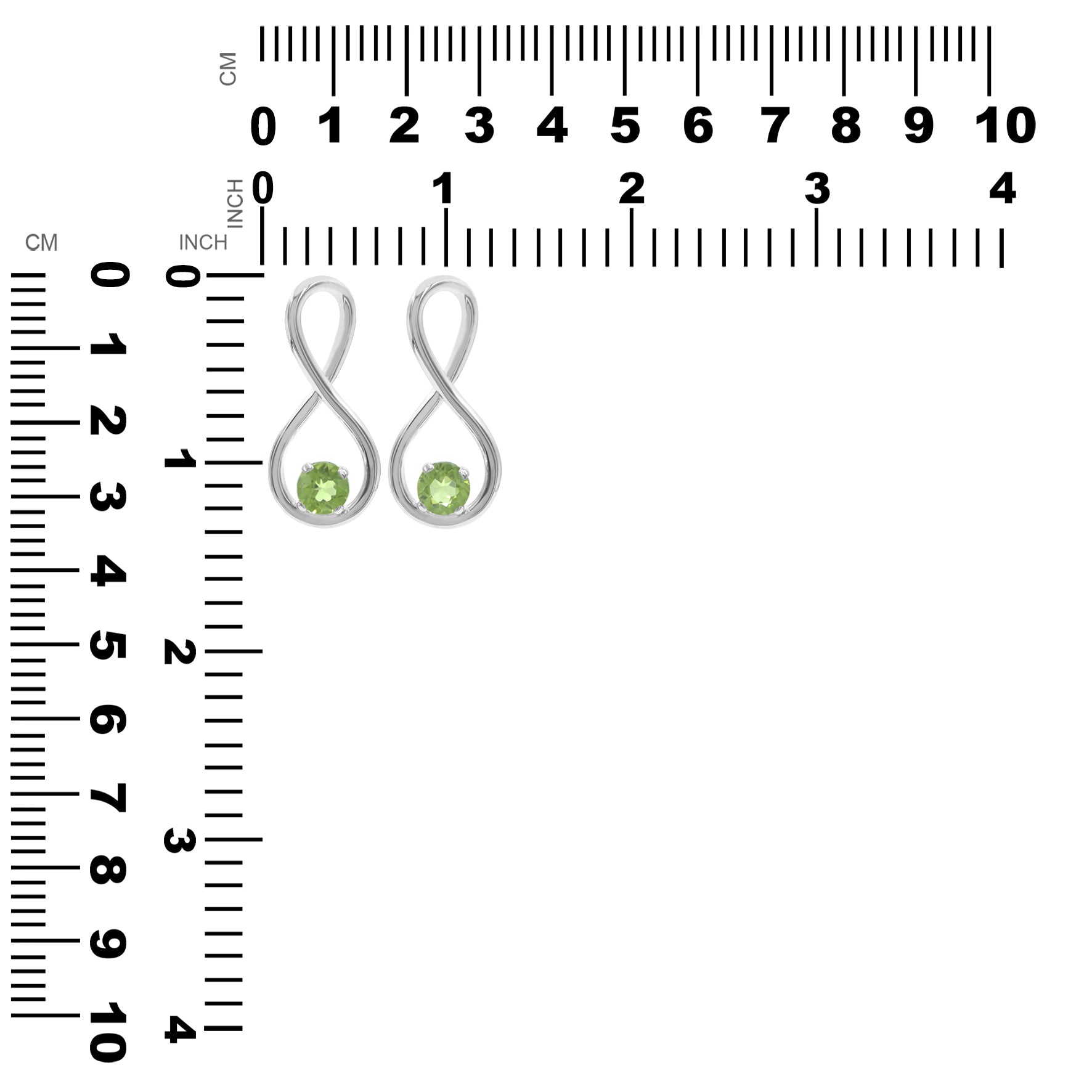 Starborn Faceted Peridot Infinity Pendant in Fine Sterling Silver