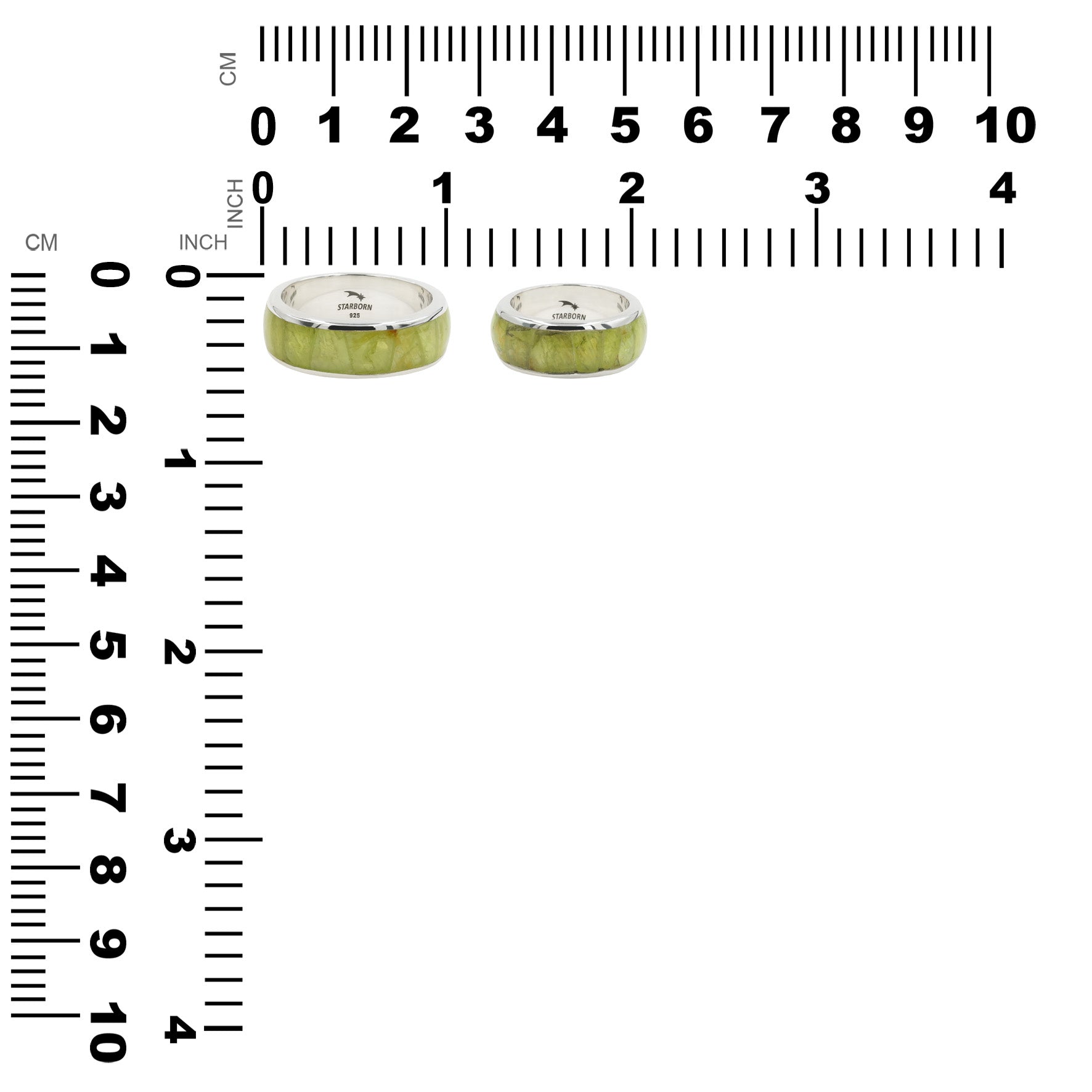 Starborn Peridot Inlay Channel Style Ring in Fine Sterling Silver