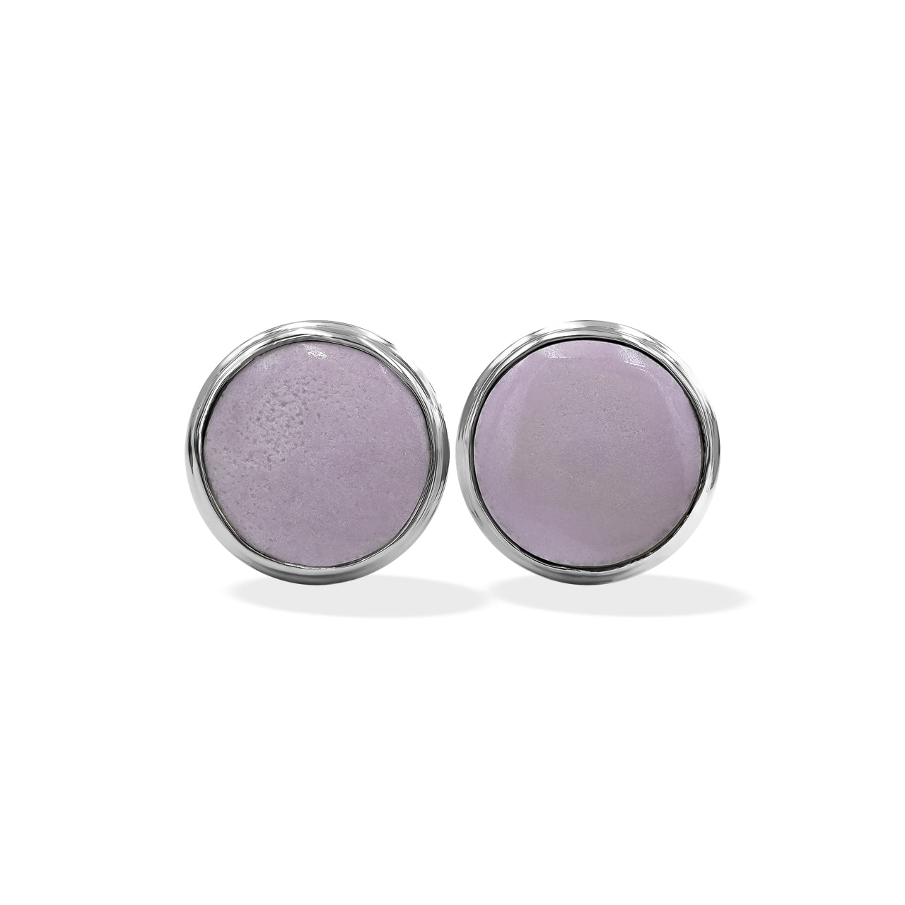 Aretes con forma de poste con engarce de bisel doble y redondos de piedras preciosas Starborn de 10 mm en plata de ley
