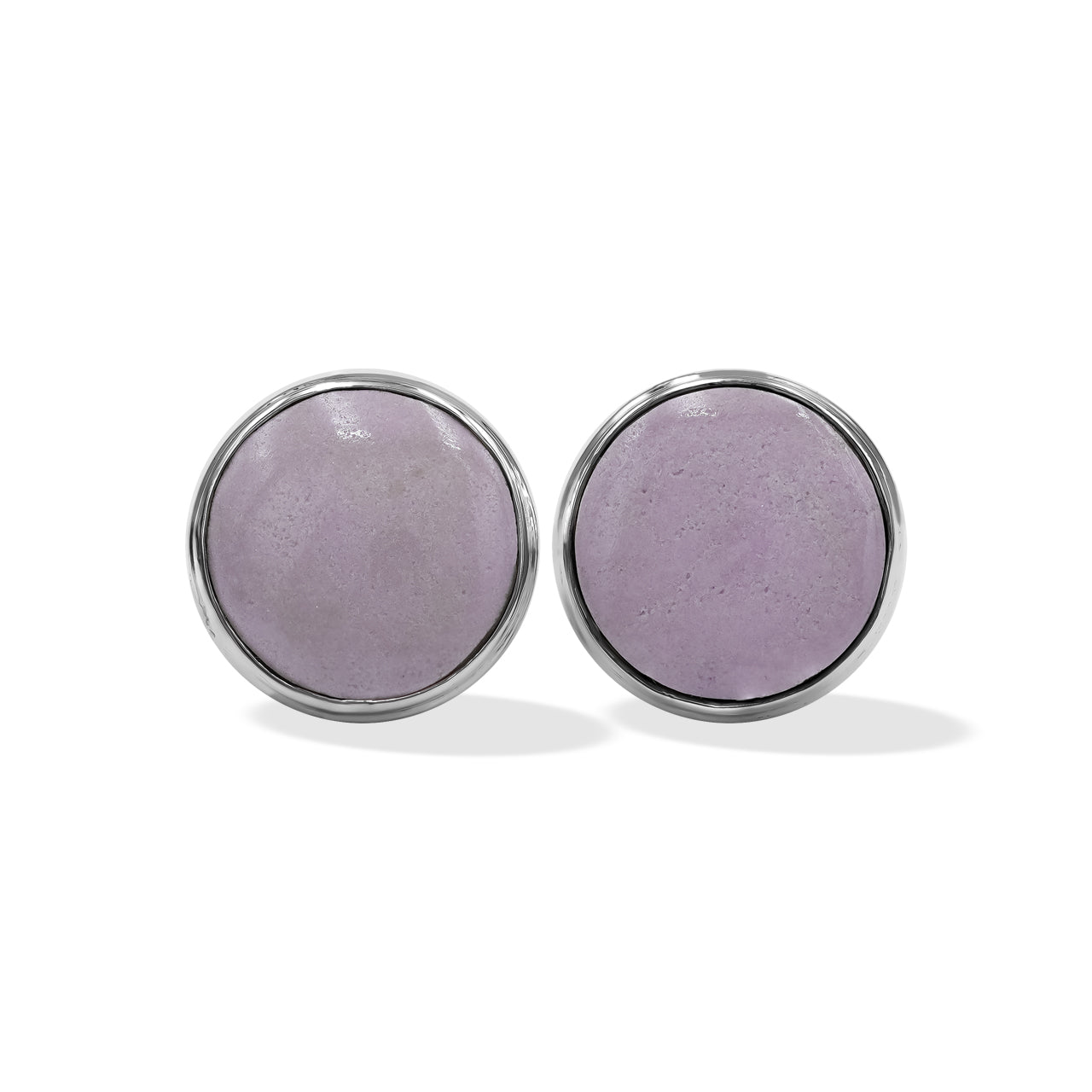 Aretes con forma de poste redondos de 12 mm con doble bisel de Starborn Gemstones en plata de ley