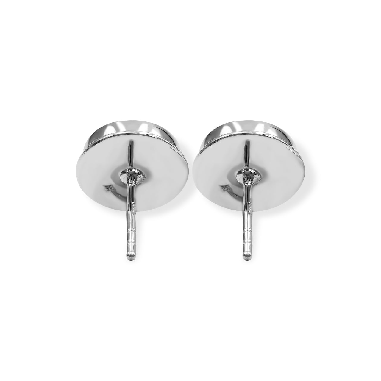 Starborn Gemstone Round 8mm Double Bezel Set Post Earrings in Sterling Silver