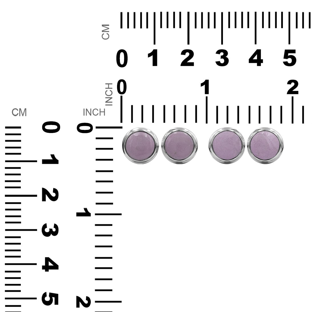 Starborn Gemstone Round 8mm Double Bezel Set Post Earrings in Sterling Silver