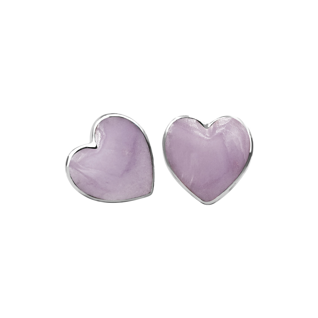 Starborn Heart Gemstone Post Style Earrings in Sterling Silver