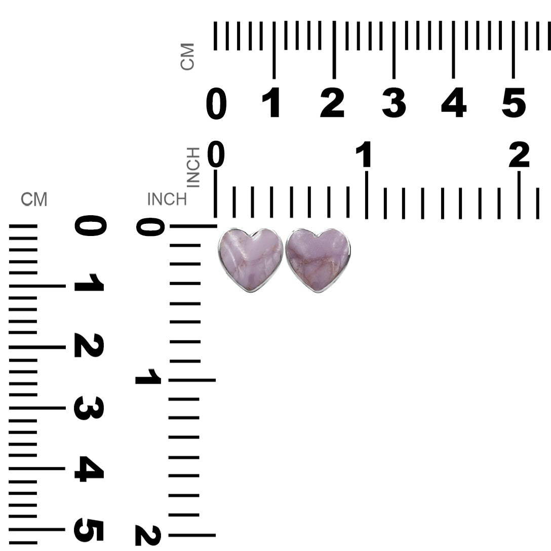 Starborn Heart Gemstone Post Style Earrings in Sterling Silver