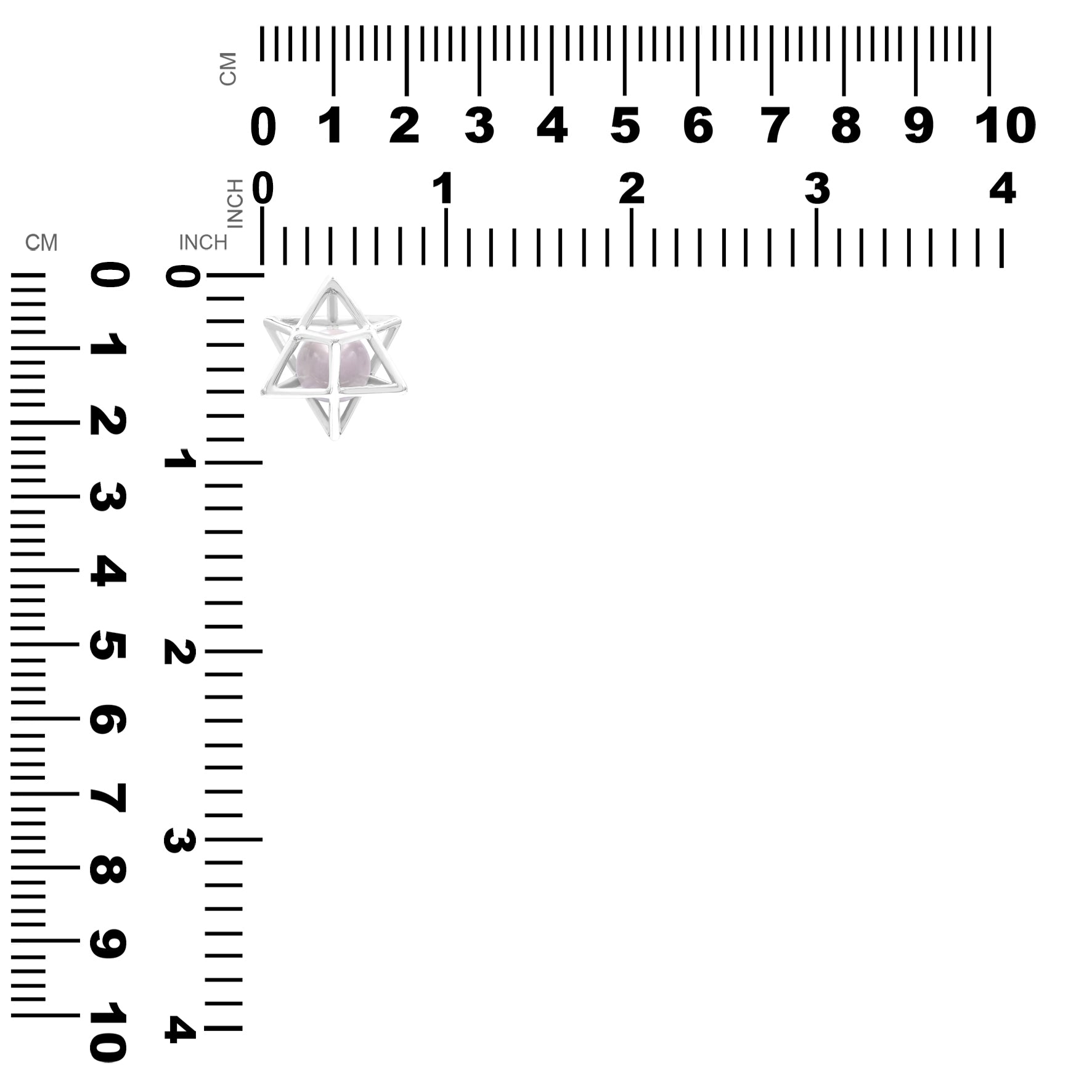 Starborn Merkabah Sterling Silver Cage Pendant and Chain with Gemstone Sphere