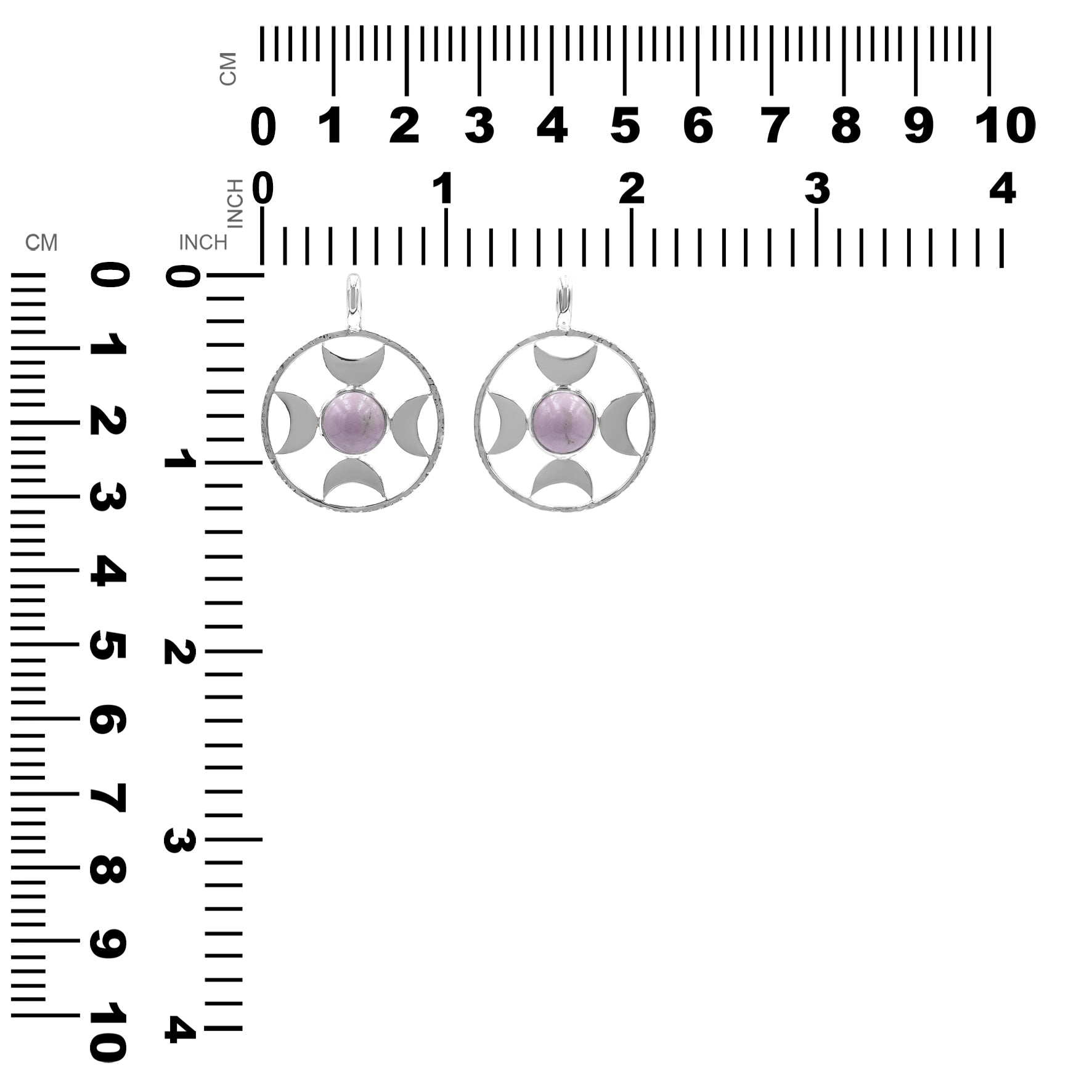 Starborn Phosphosiderite Sphere Directional Crescent Moon Pendant in Sterling Silver