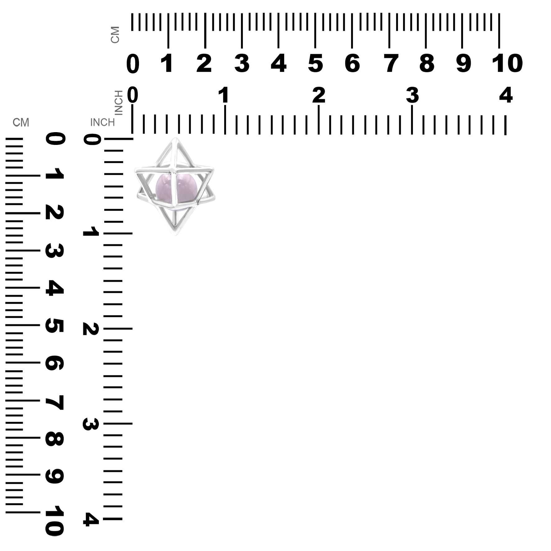 Starborn Merkabah Sterling Silver Cage Pendant and Chain with Gemstone Sphere