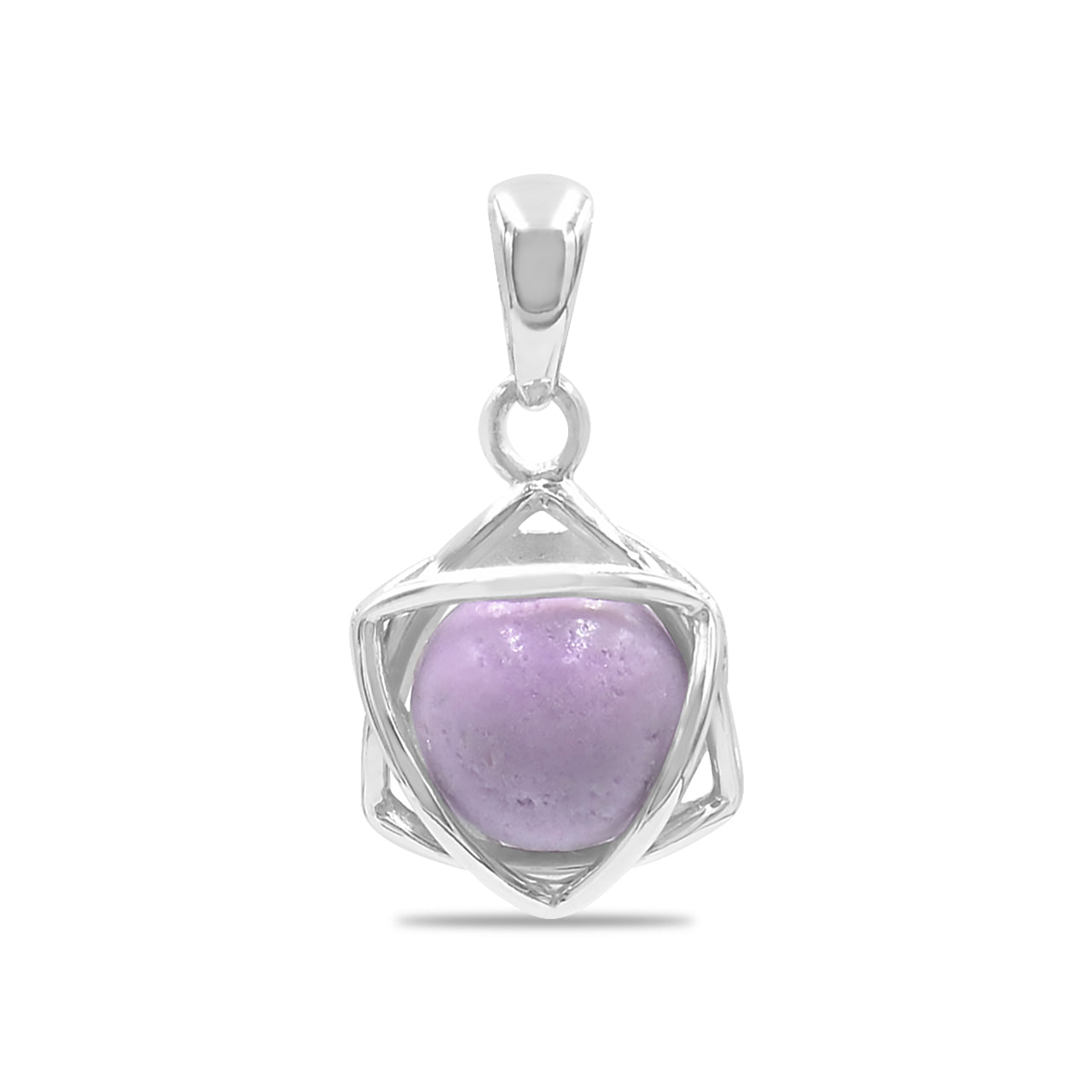 Starborn Phosphosiderite Sphere 6-Point Star Pendant in Sterling Silver