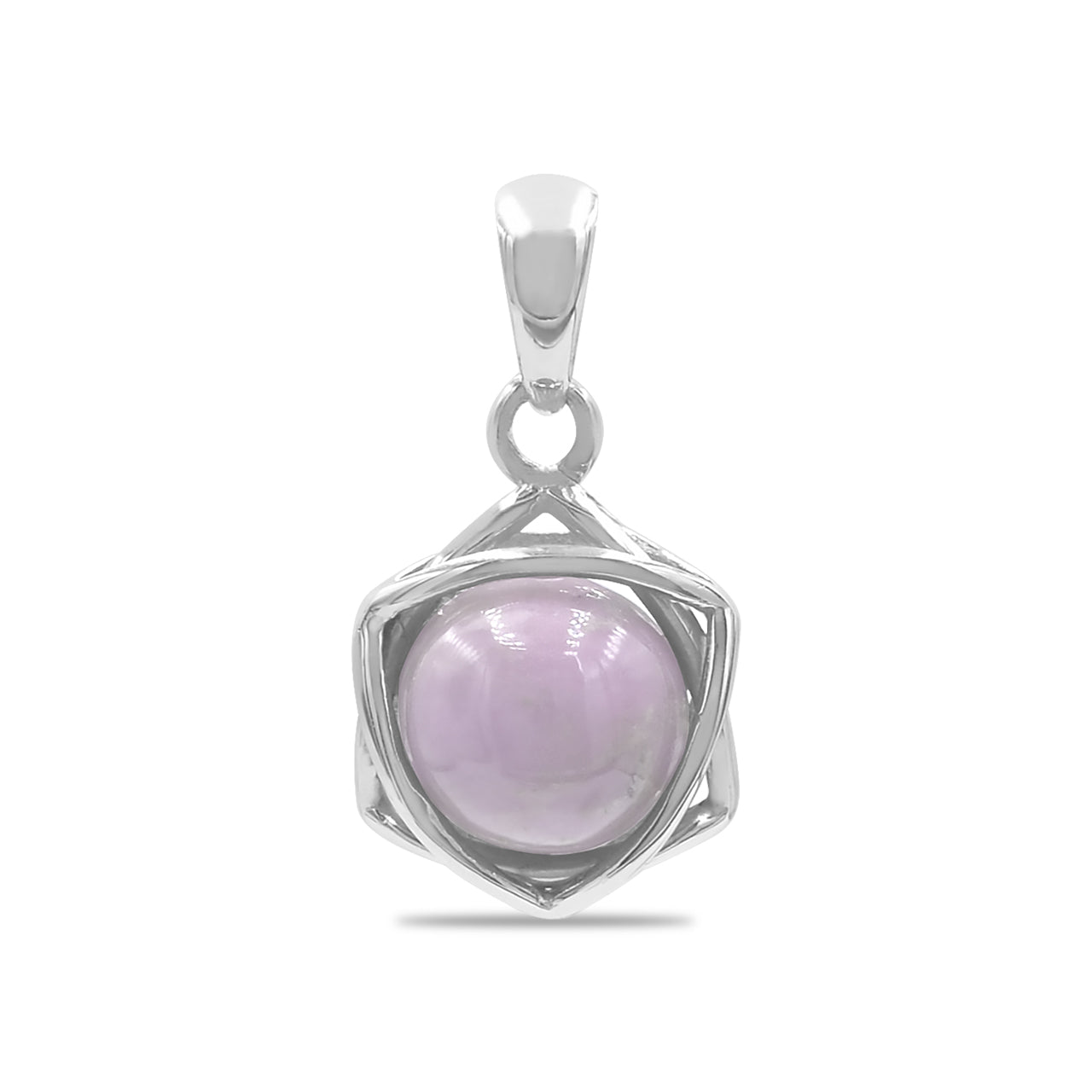 Starborn Phosphosiderite Sphere 6-Point Star Pendant in Sterling Silver