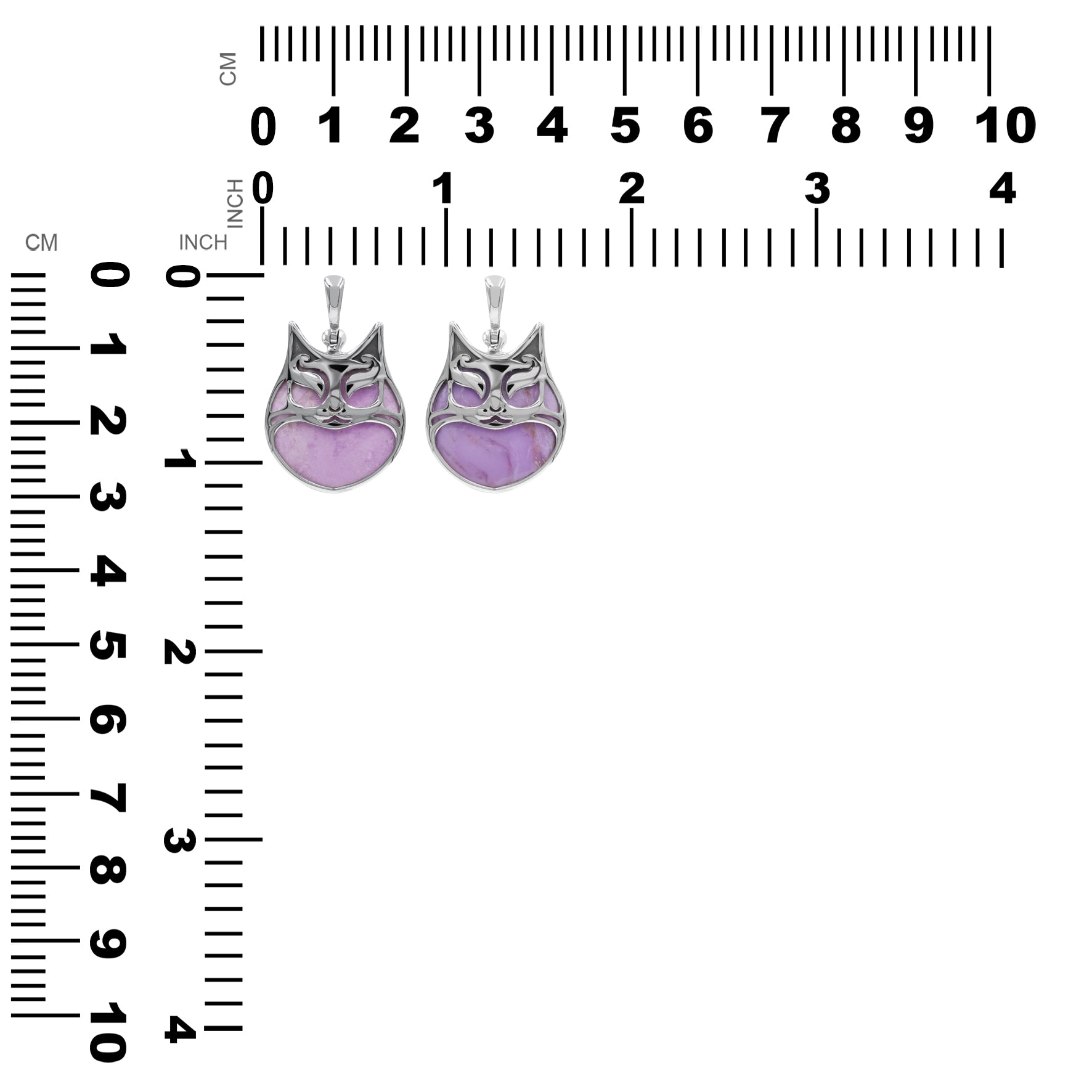 Starborn Gemstones within Cat Mask Pendant in Sterling Silver