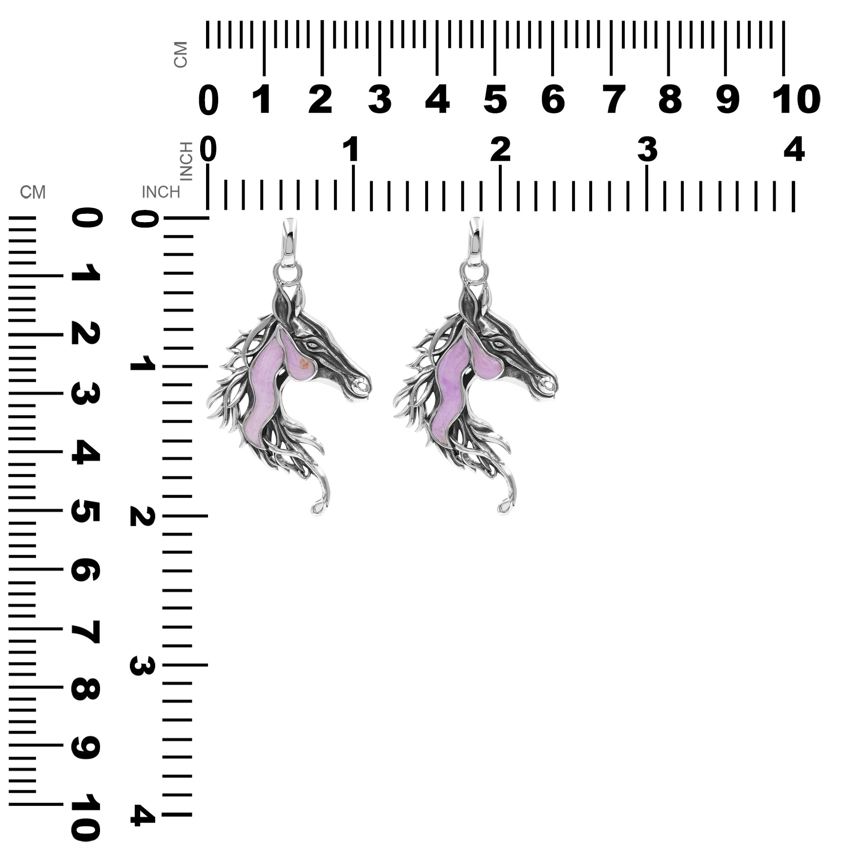 Starborn Gemstones Horse Head Pendant in Sterling Silver