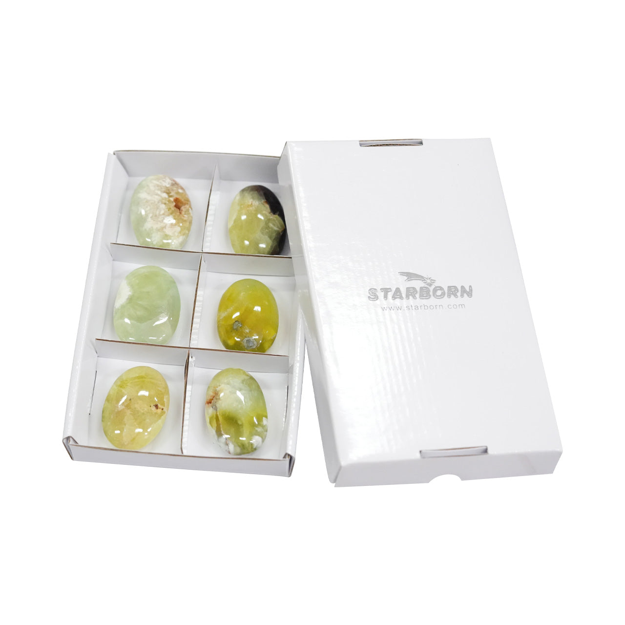 Starborn Prehnit Handschmeichler flach 350g - 6 Stück