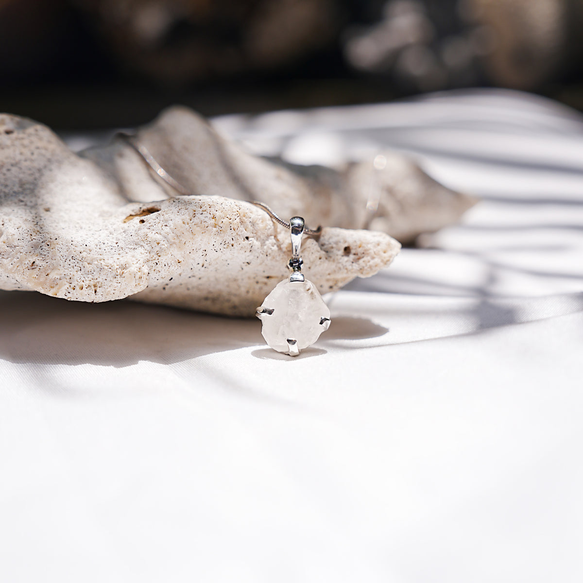 Starborn Phenakite Prongset Pendant in Sterling Silver