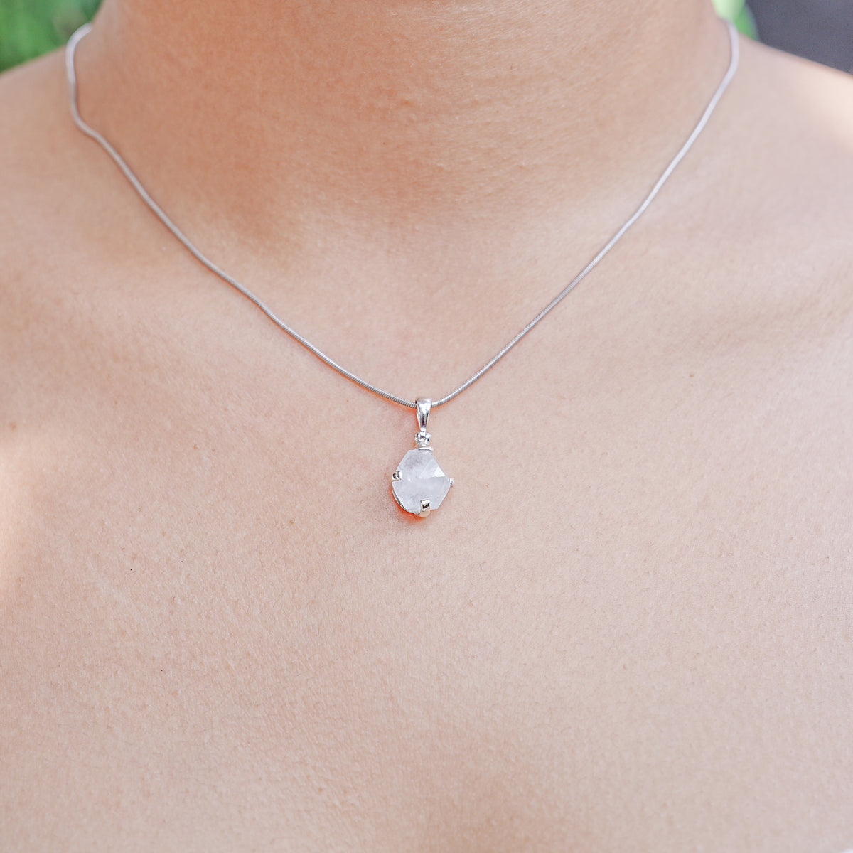 Starborn Phenakite Prongset Pendant in Sterling Silver