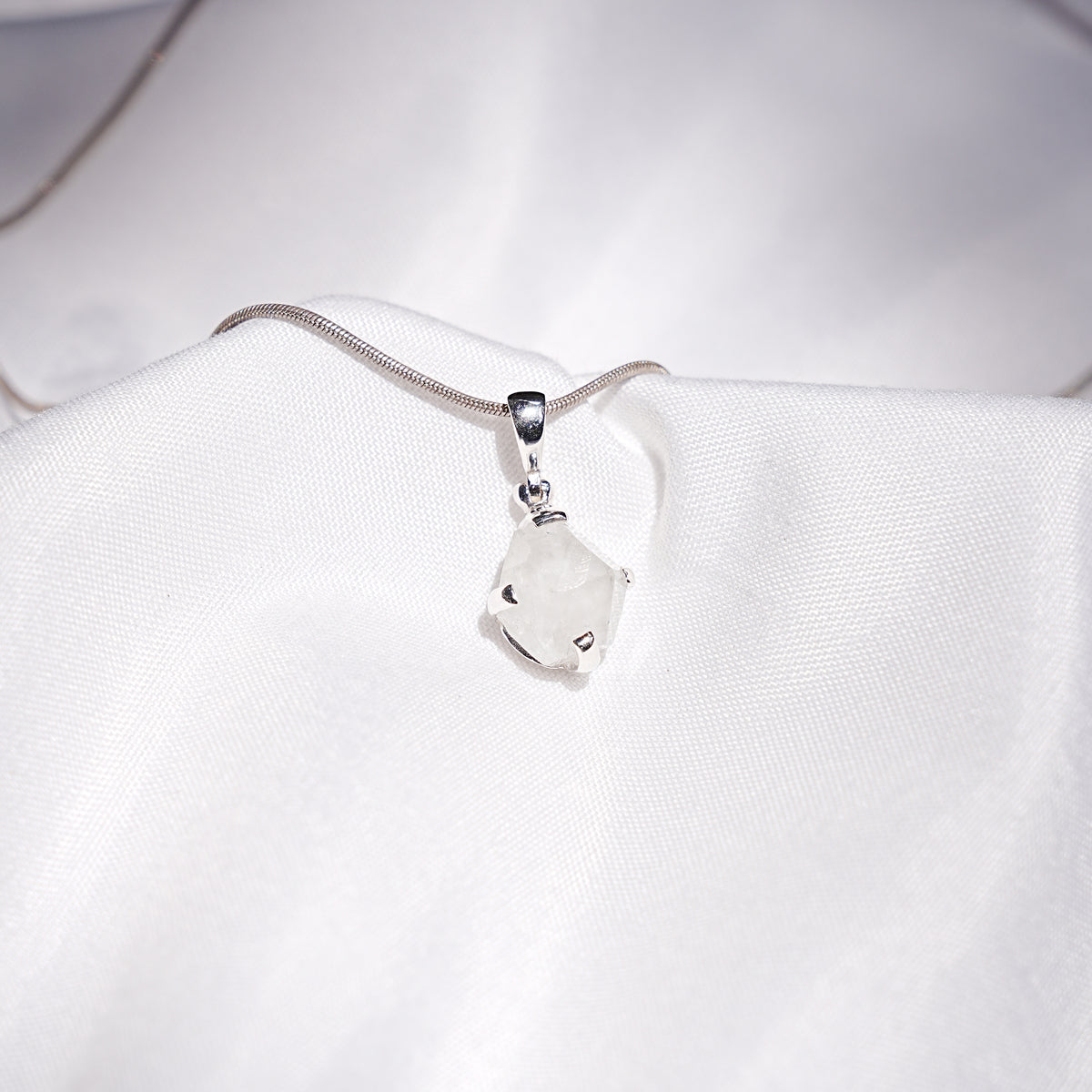 Starborn Phenakite Prongset Pendant in Sterling Silver
