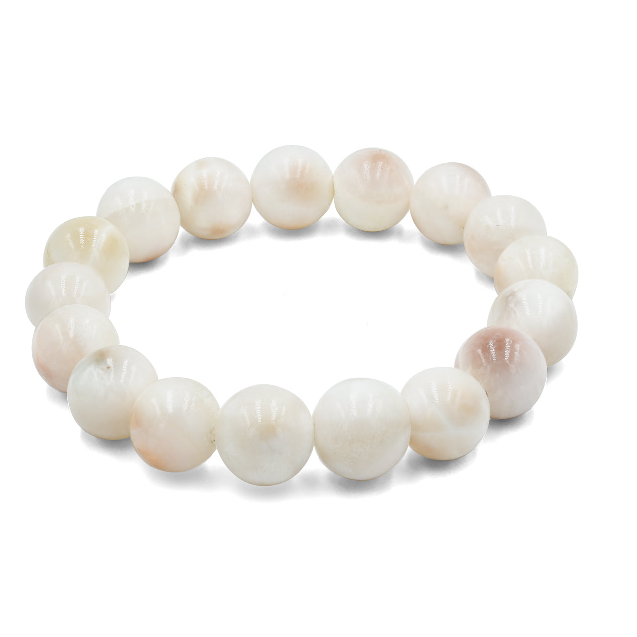 Pulsera elástica con cuentas de natrolita rosa de 8 mm Starborn