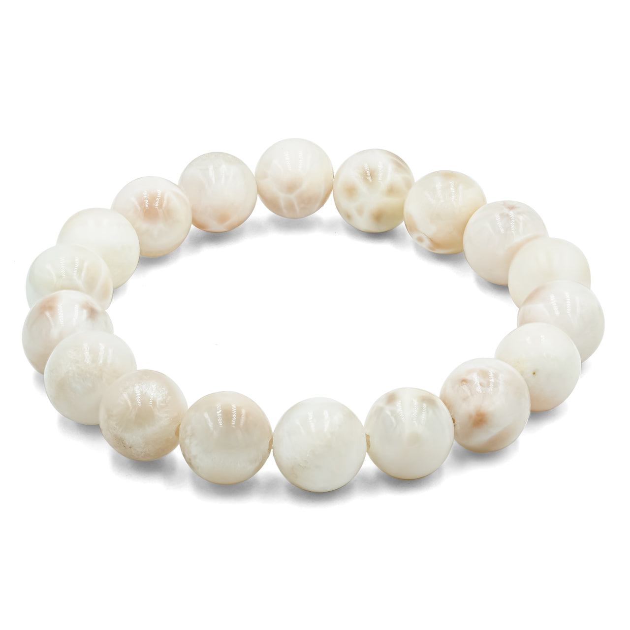 Pulsera elástica con cuentas de natrolita rosa de 8 mm Starborn