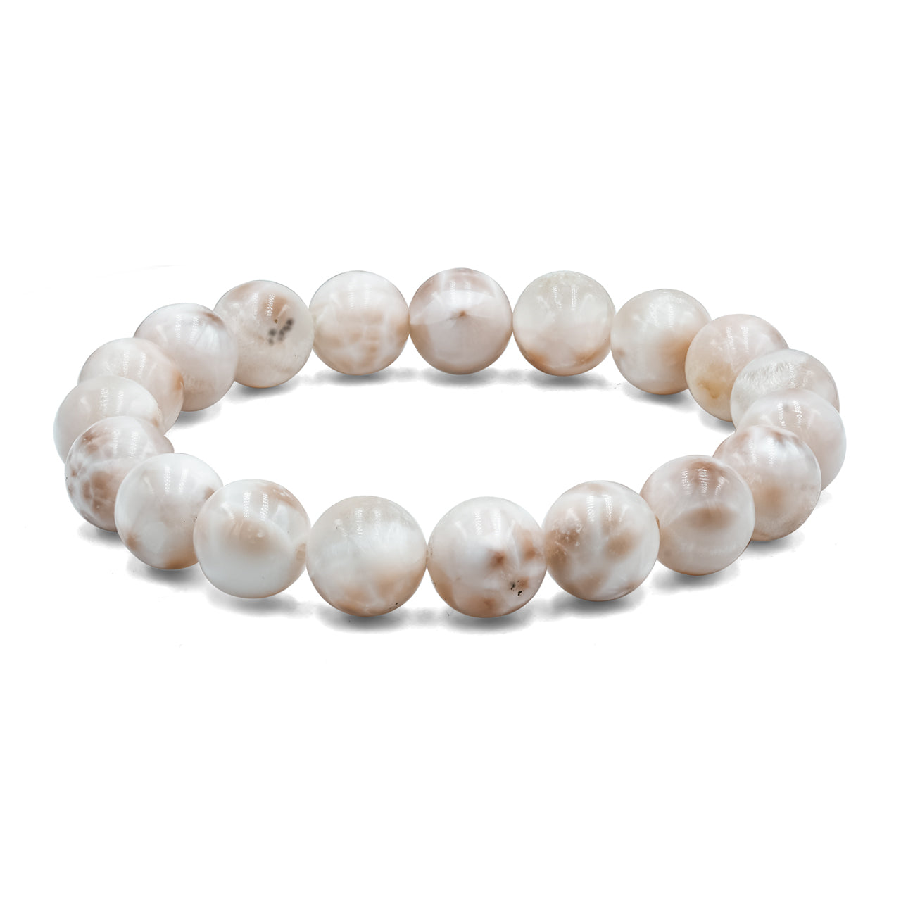 Pulsera elástica con cuentas de natrolita rosa de 8 mm Starborn
