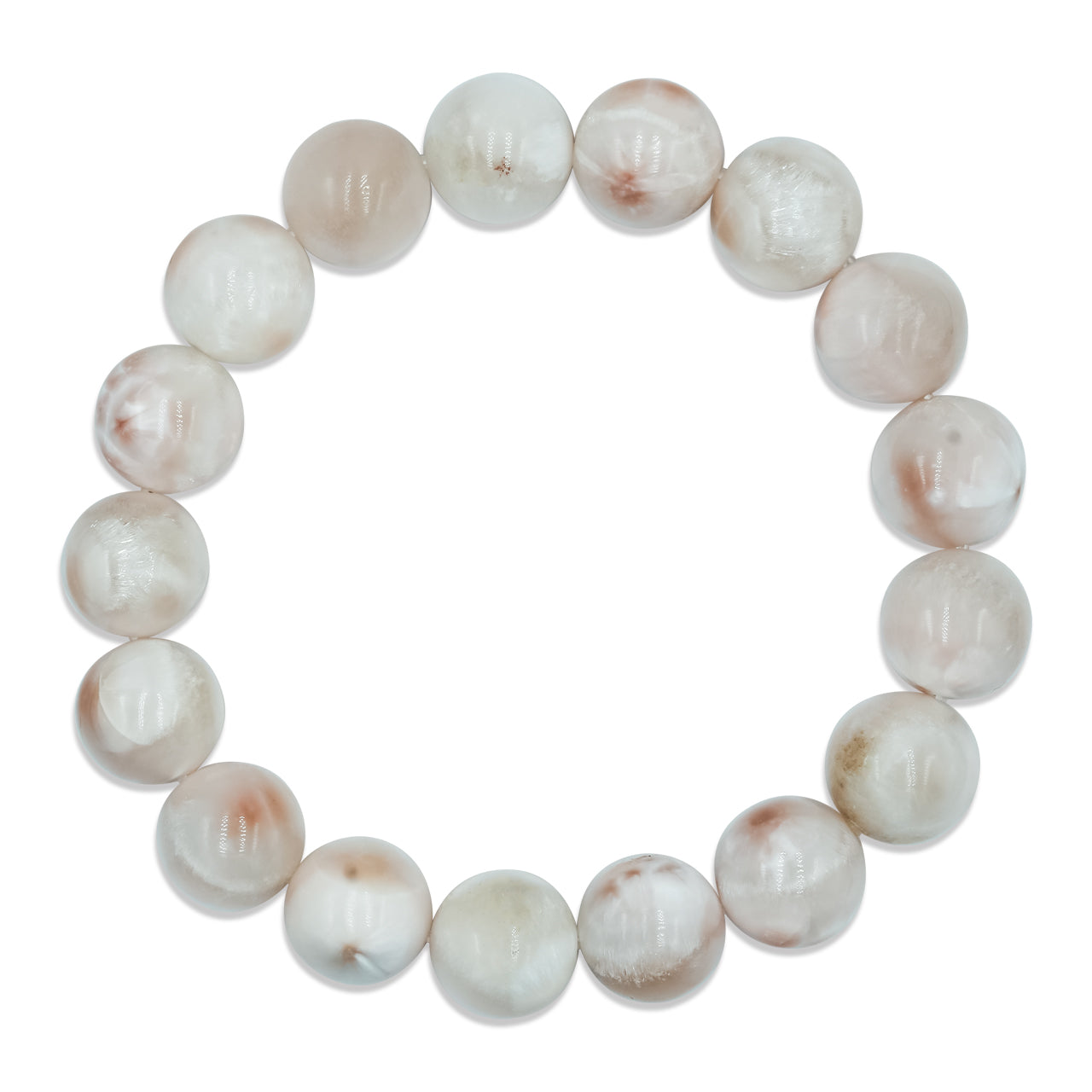 Pulsera elástica con cuentas de natrolita rosa de 8 mm Starborn