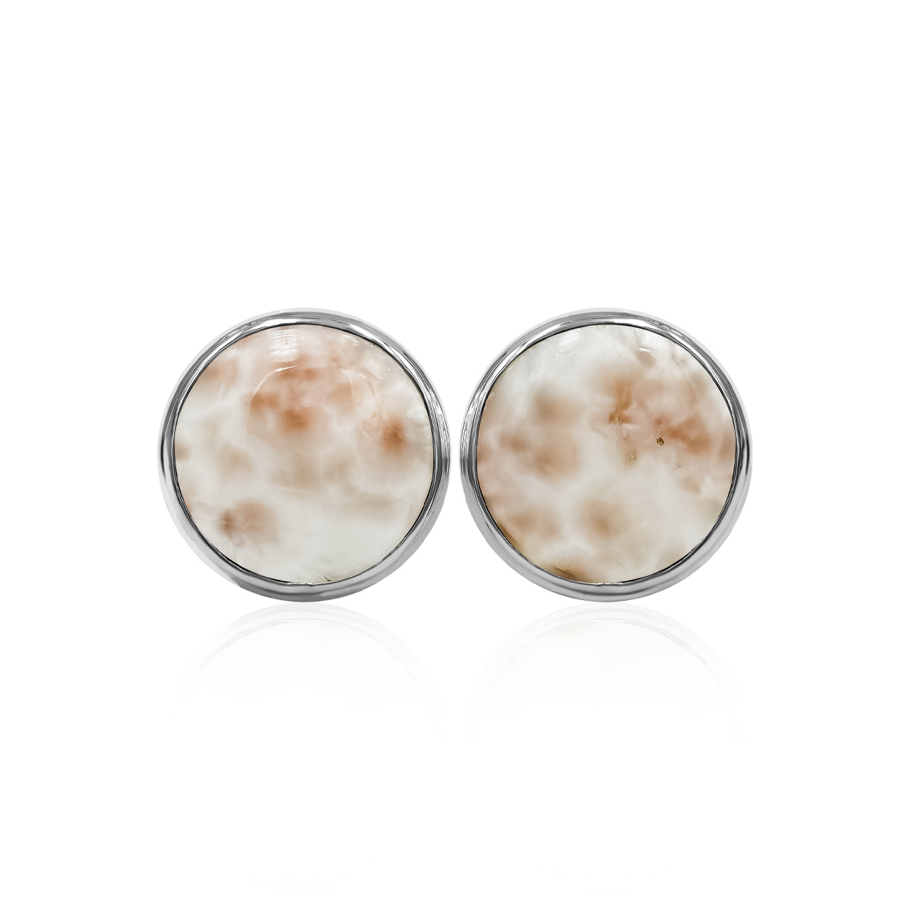 Starborn Gemstones Runde Ohrstecker mit Doppelfassung, 12 mm, Sterlingsilber