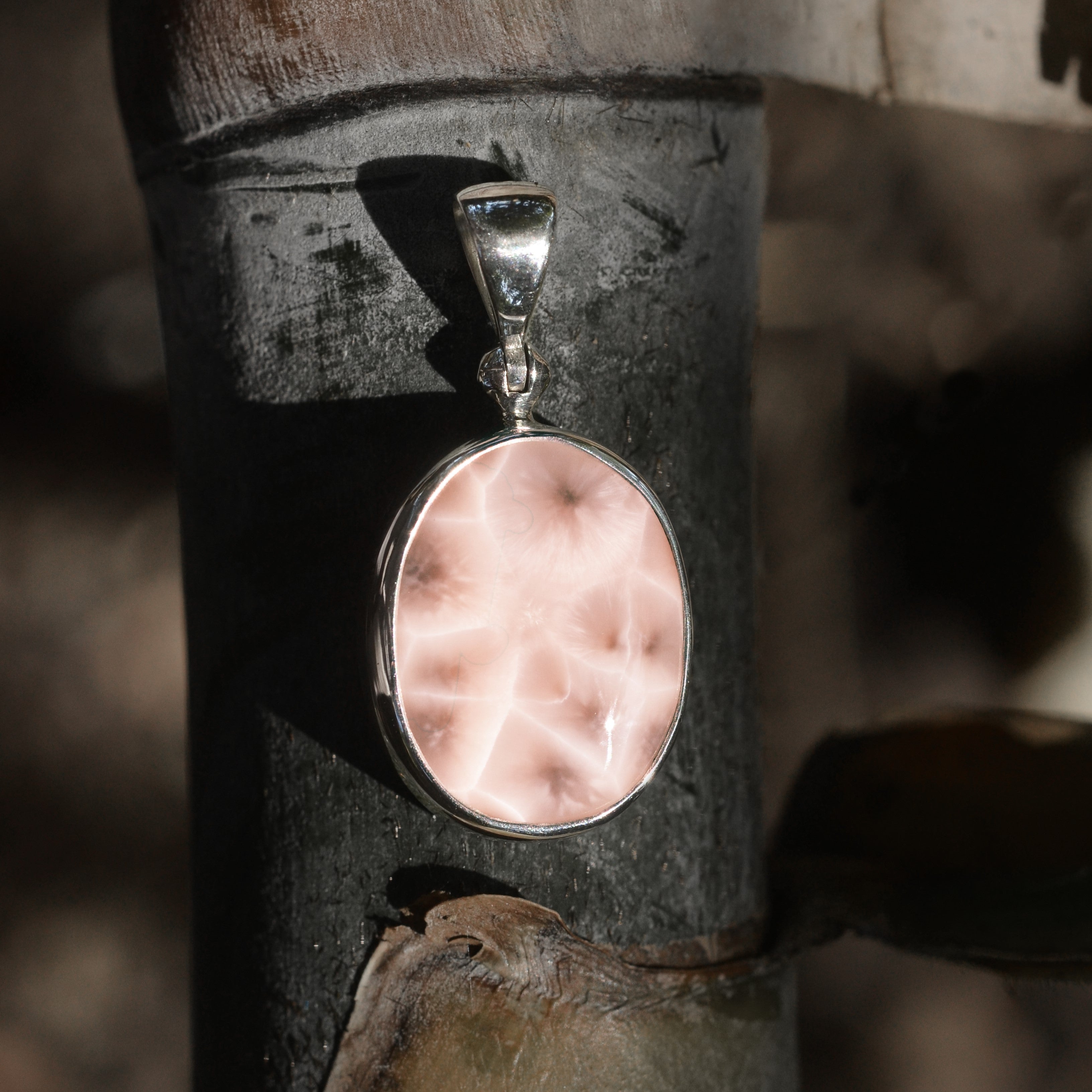 Starborn Pink Natrolite Pendant in Sterling Silver