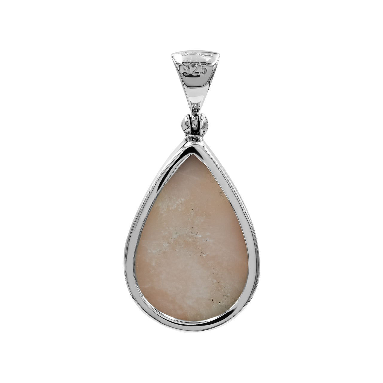 Starborn Pink Natrolite Pear Shaped Pendant in Sterling Silver