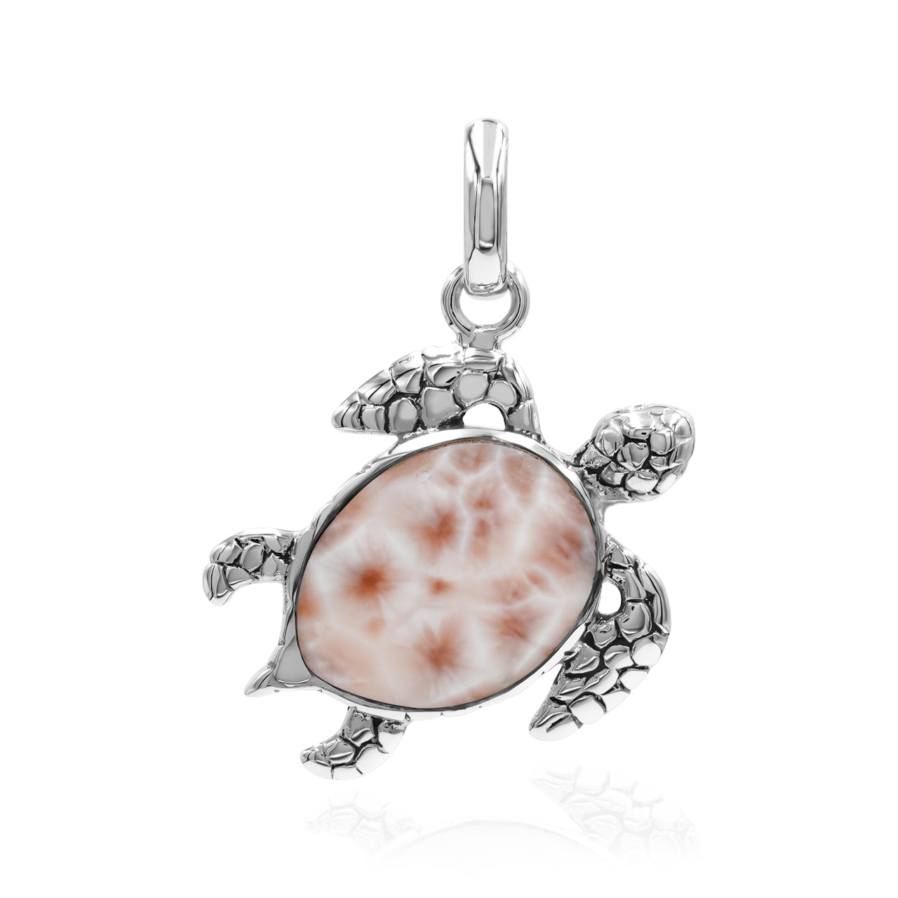 Starborn Swimming Sea Turtle Pendant in Fine Sterling Silver