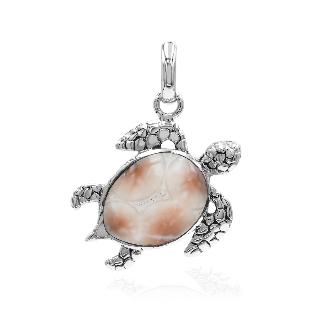 Starborn Swimming Sea Turtle Pendant in Fine Sterling Silver
