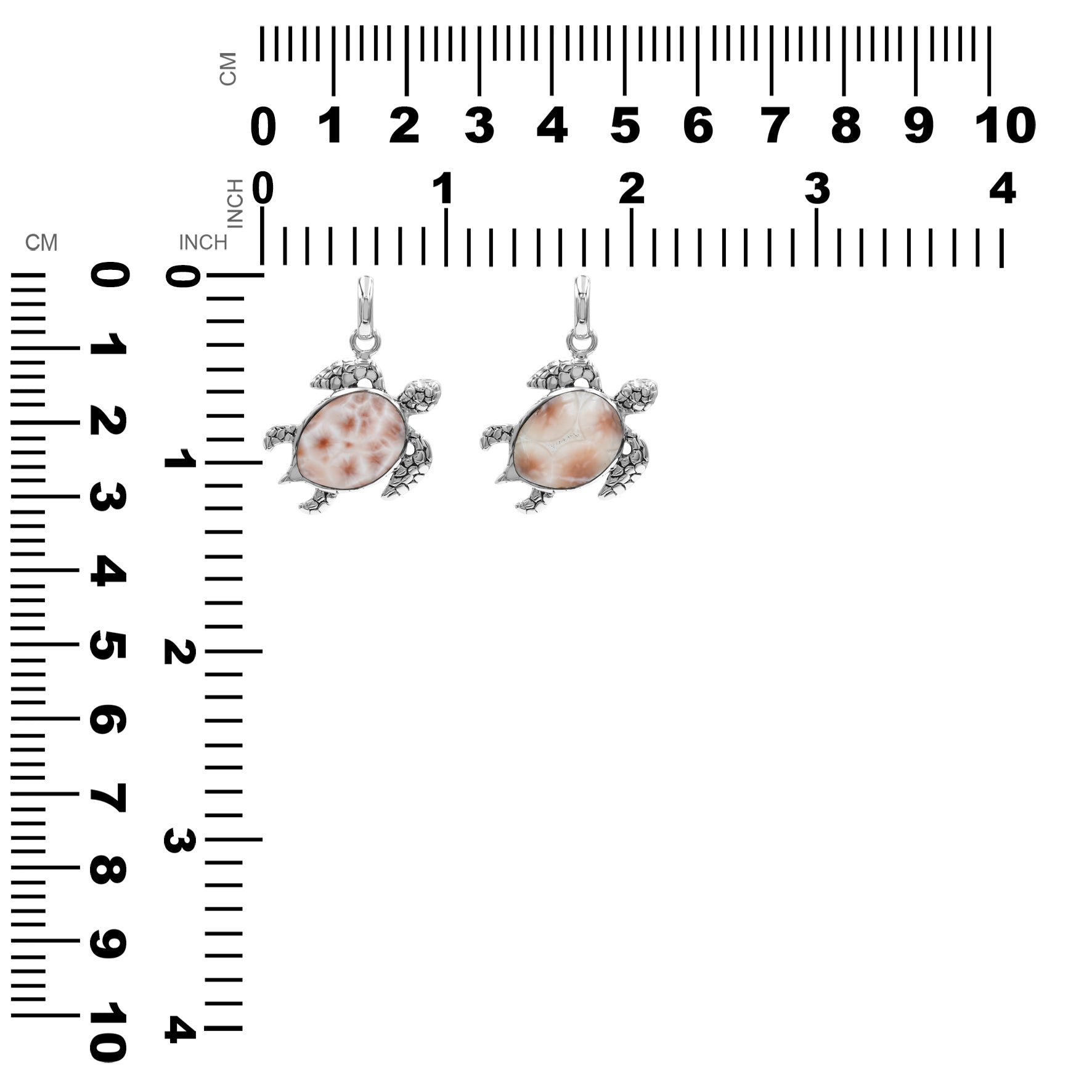 Starborn Pink Natrolite Swimming Sea Turtle Pendant in Sterling Silver