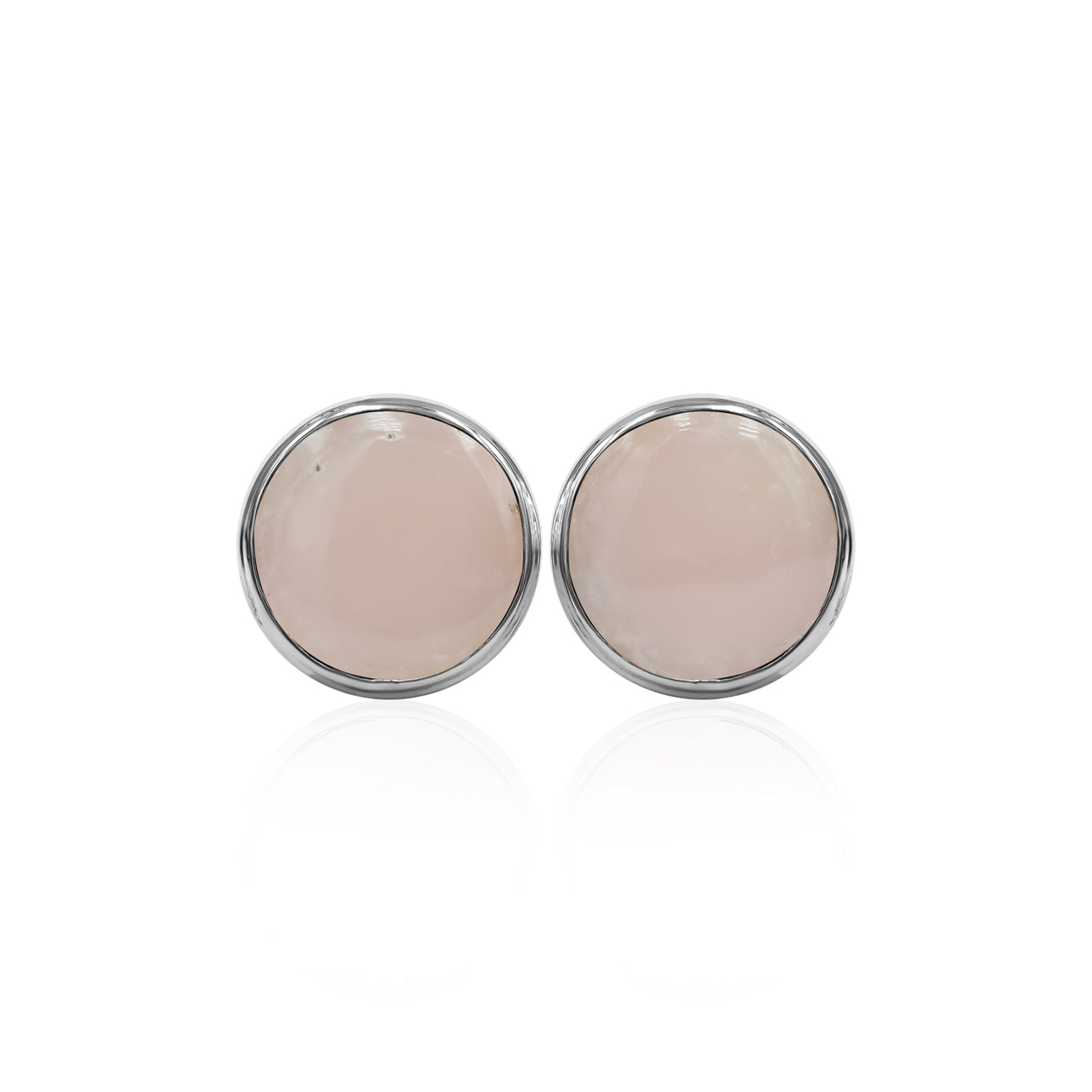Aretes con forma de poste redondos de 12 mm con doble bisel de Starborn Gemstones en plata de ley