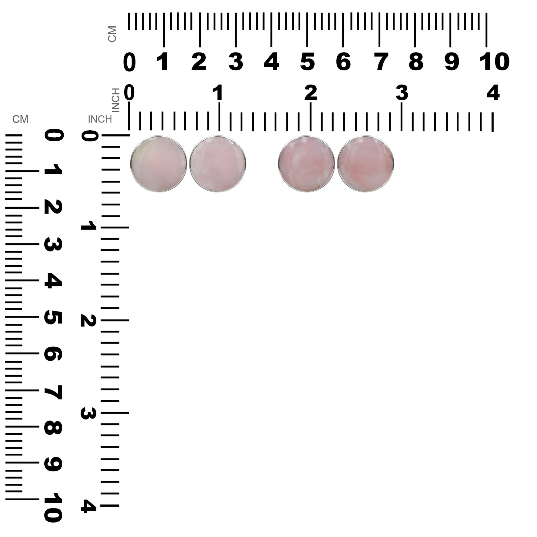 Starborn Pink Opal Round 15 mm Post Style Earrings in Sterling Silver