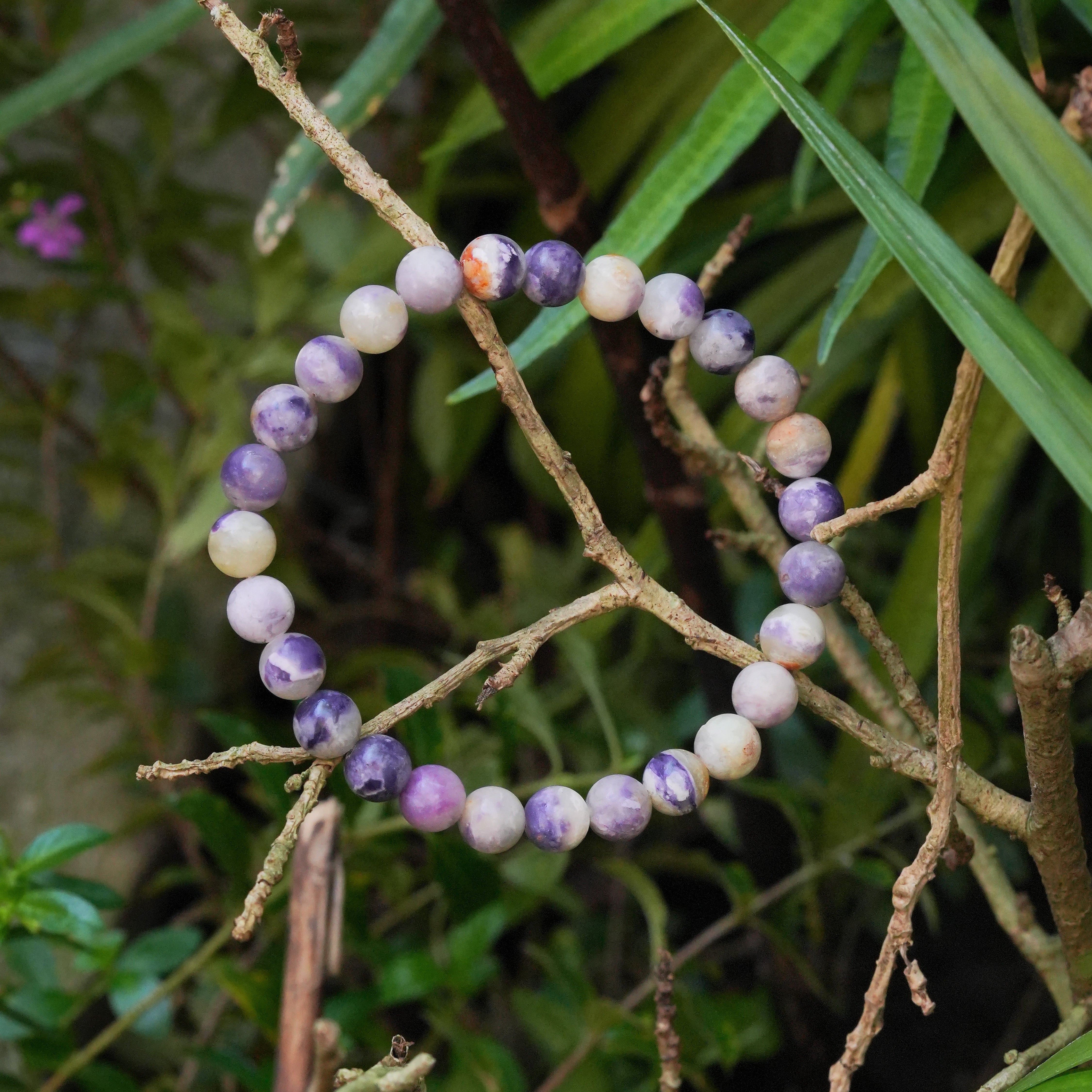 Starborn Purple Opal Elastic Beaded Bracelet