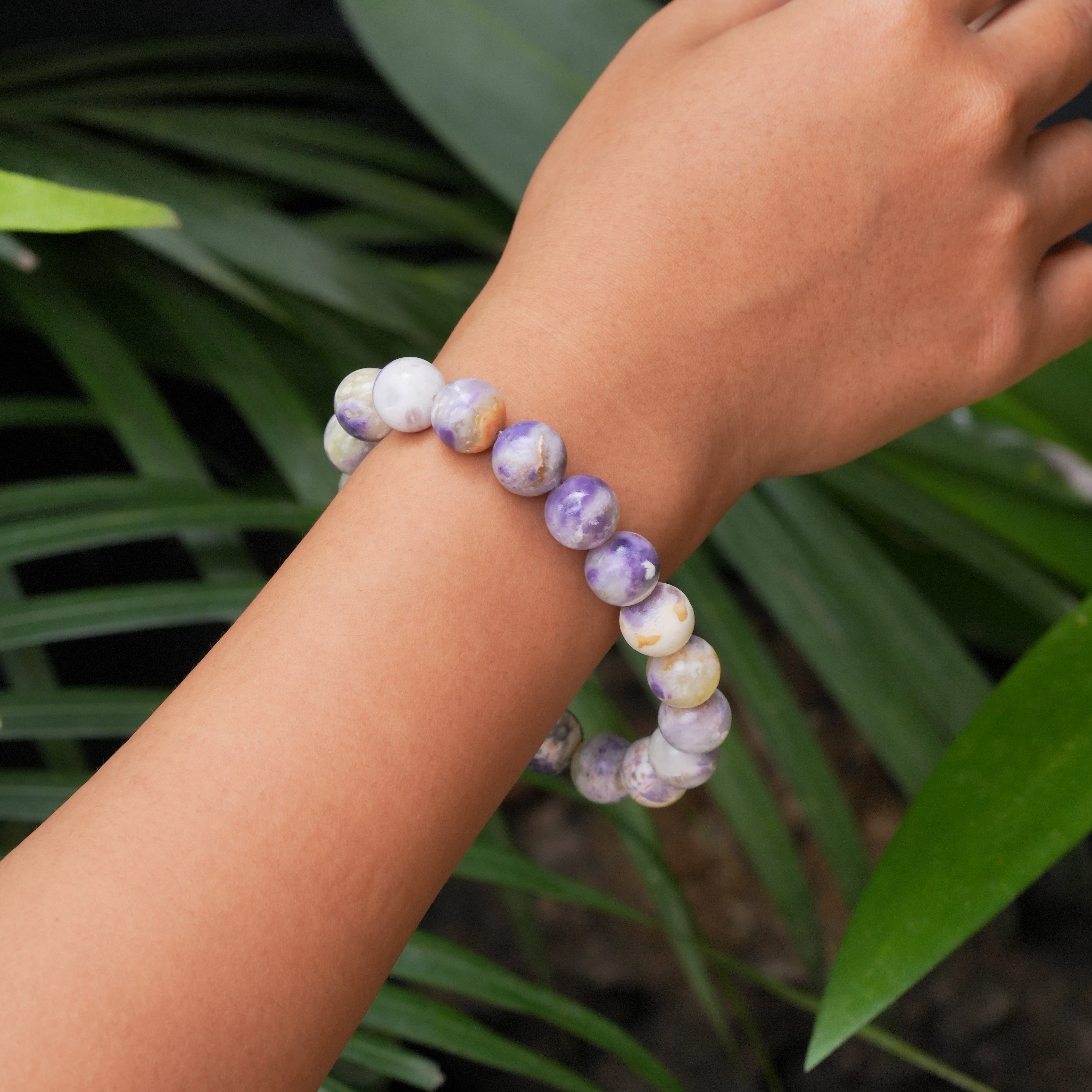 Starborn Purple Opal Elastic Beaded Bracelet