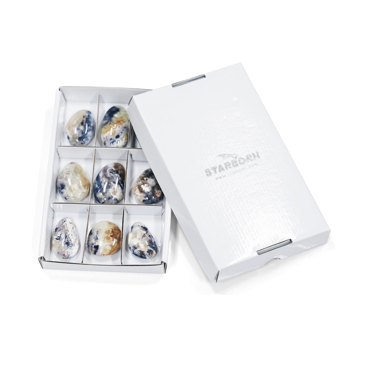 Starborn Purple Opal Piedra de palma de forma libre pulida 250 gramos - 9 piezas