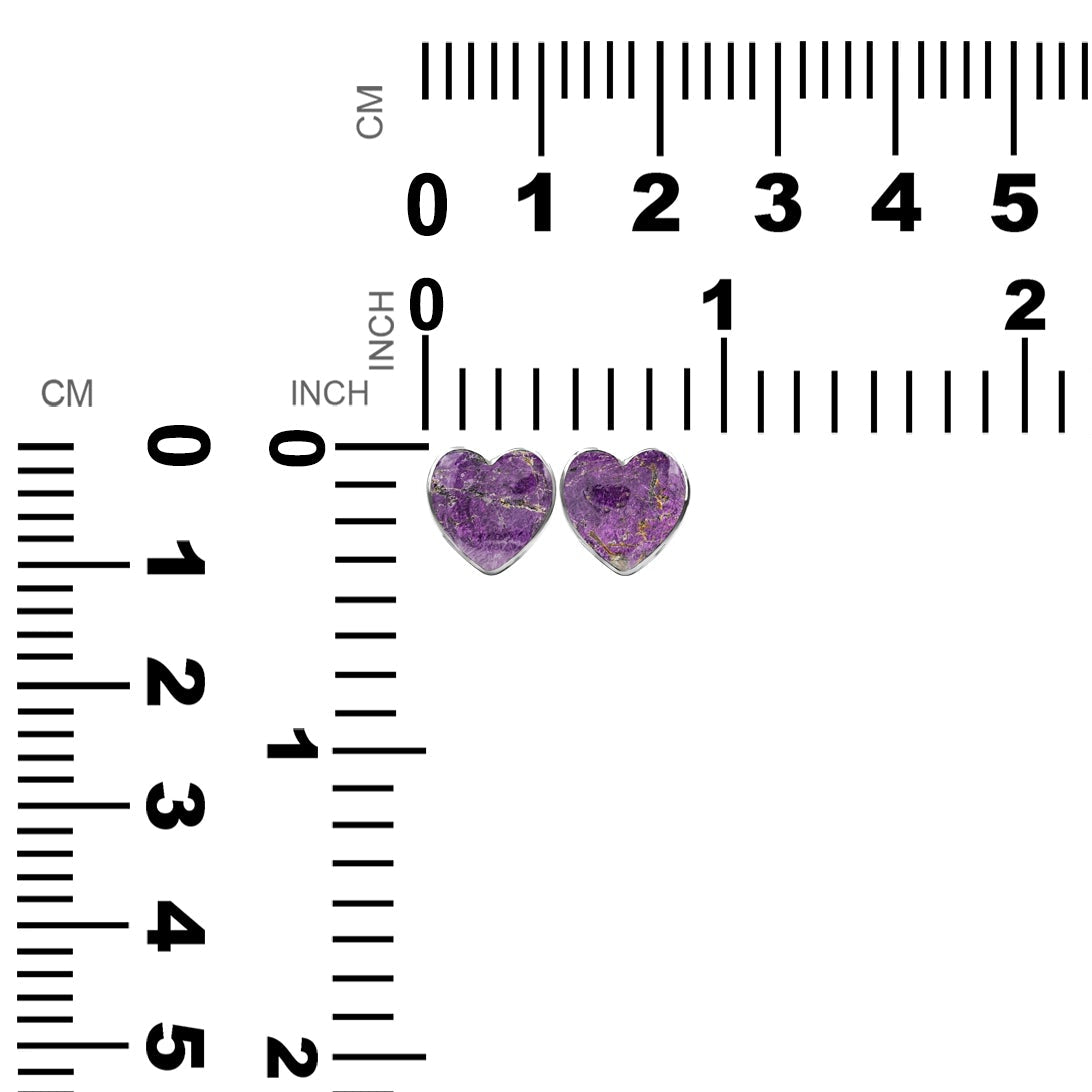 Starborn Heart Gemstone Post Style Earrings in Sterling Silver