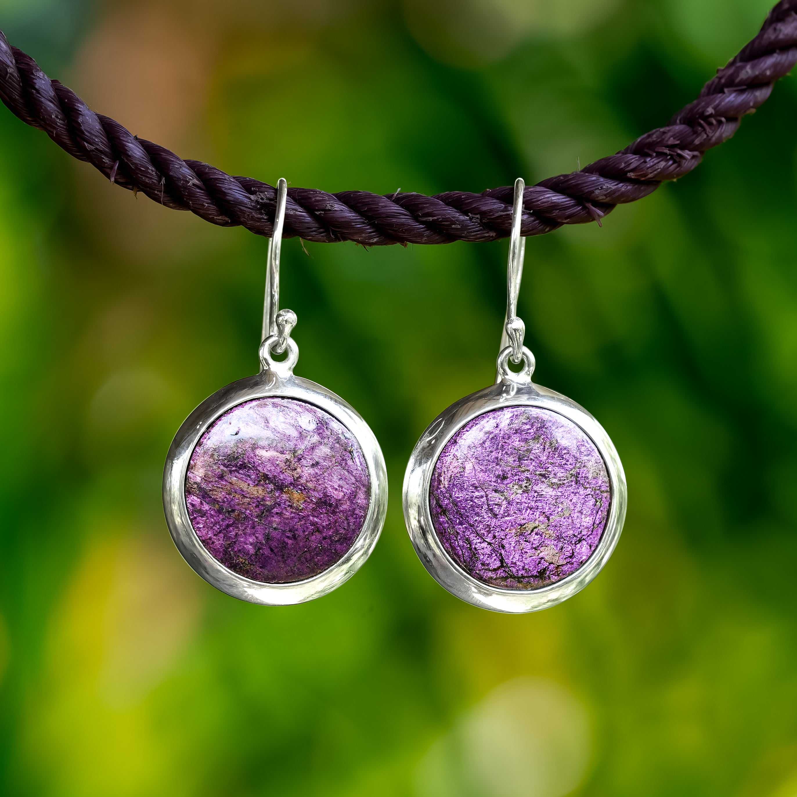 Starborn Ohrring im Medaillon-Stil mit runden Edelsteinen, 15 mm, aus Sterlingsilber, Größe S