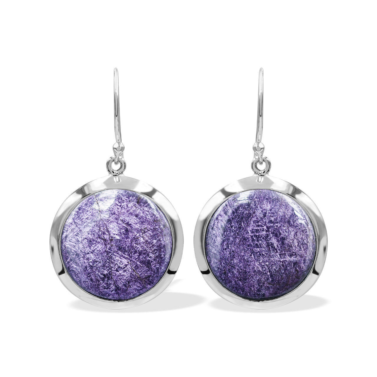 Starborn Round 18mm Gemstones Medallion Style Earring in Sterling Silver - Medium