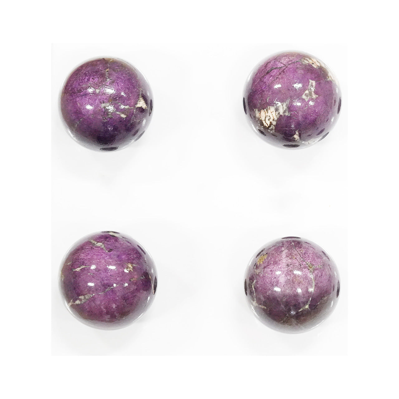 Starborn Polished Purpurite Spheres 1800 grams - 4 pieces