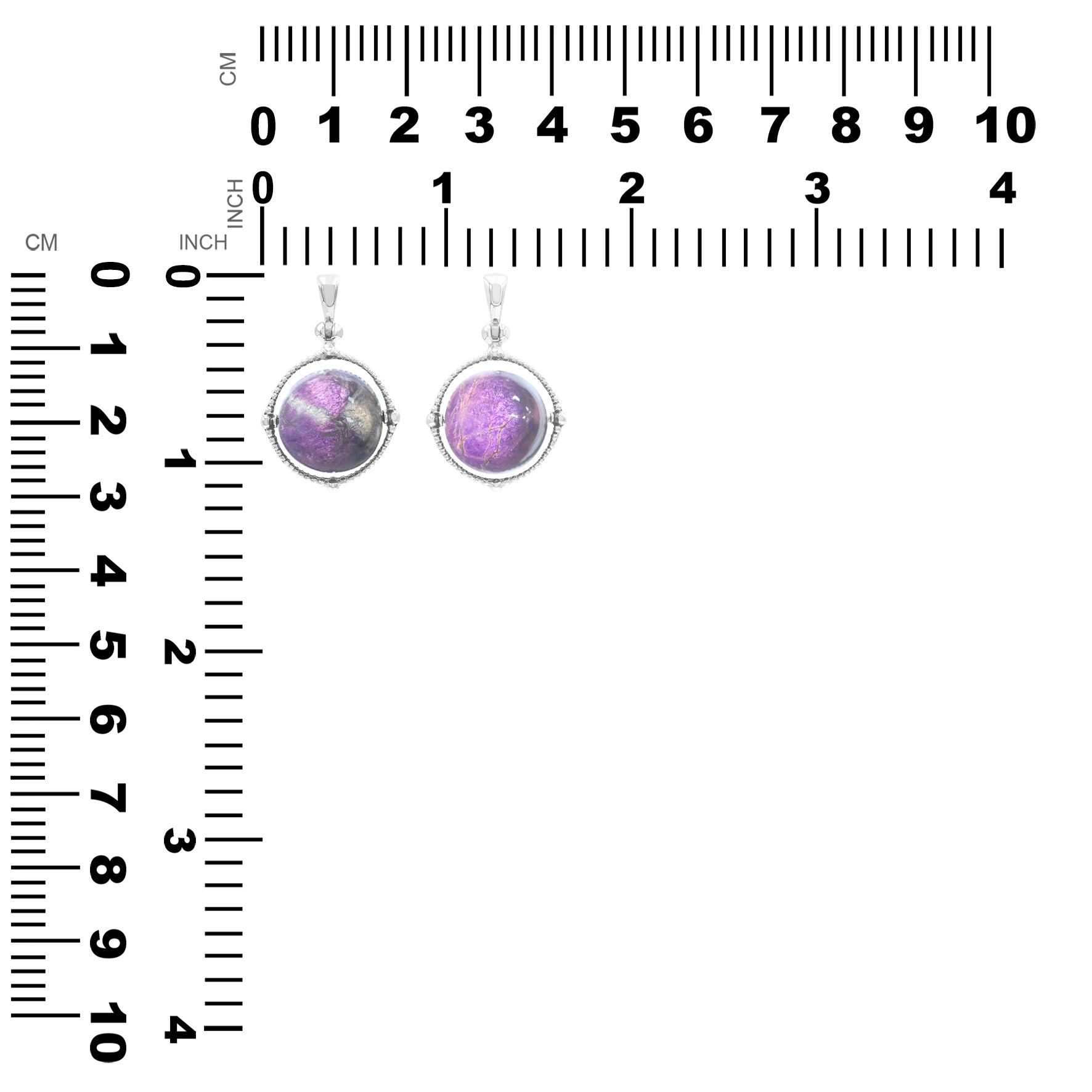 Starborn Purpurite Spinning Tactile Sphere Pendant in Sterling Silver